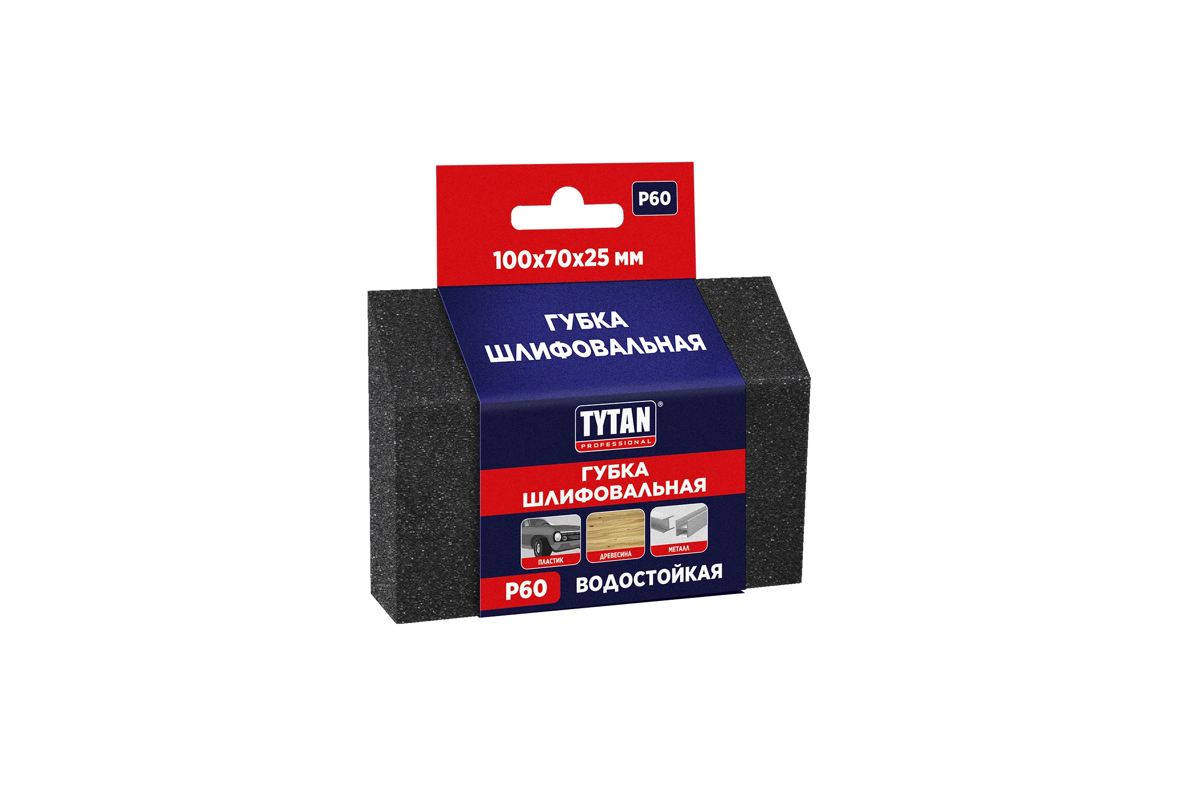 Губка шлифовальная TYTAN PROFESSIONAL 100х70х25 мм (угловая) P 60 (1/500) 275969
