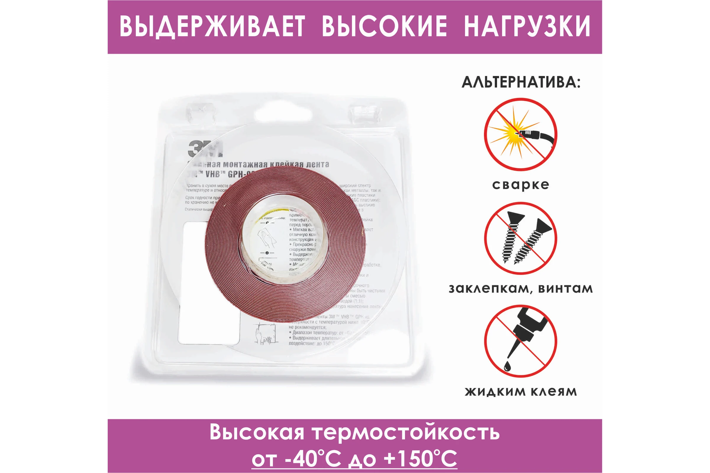 Сильная двусторонняя клейка лента 3М 060GF VHB  9мм х 5м, серая 060GF95