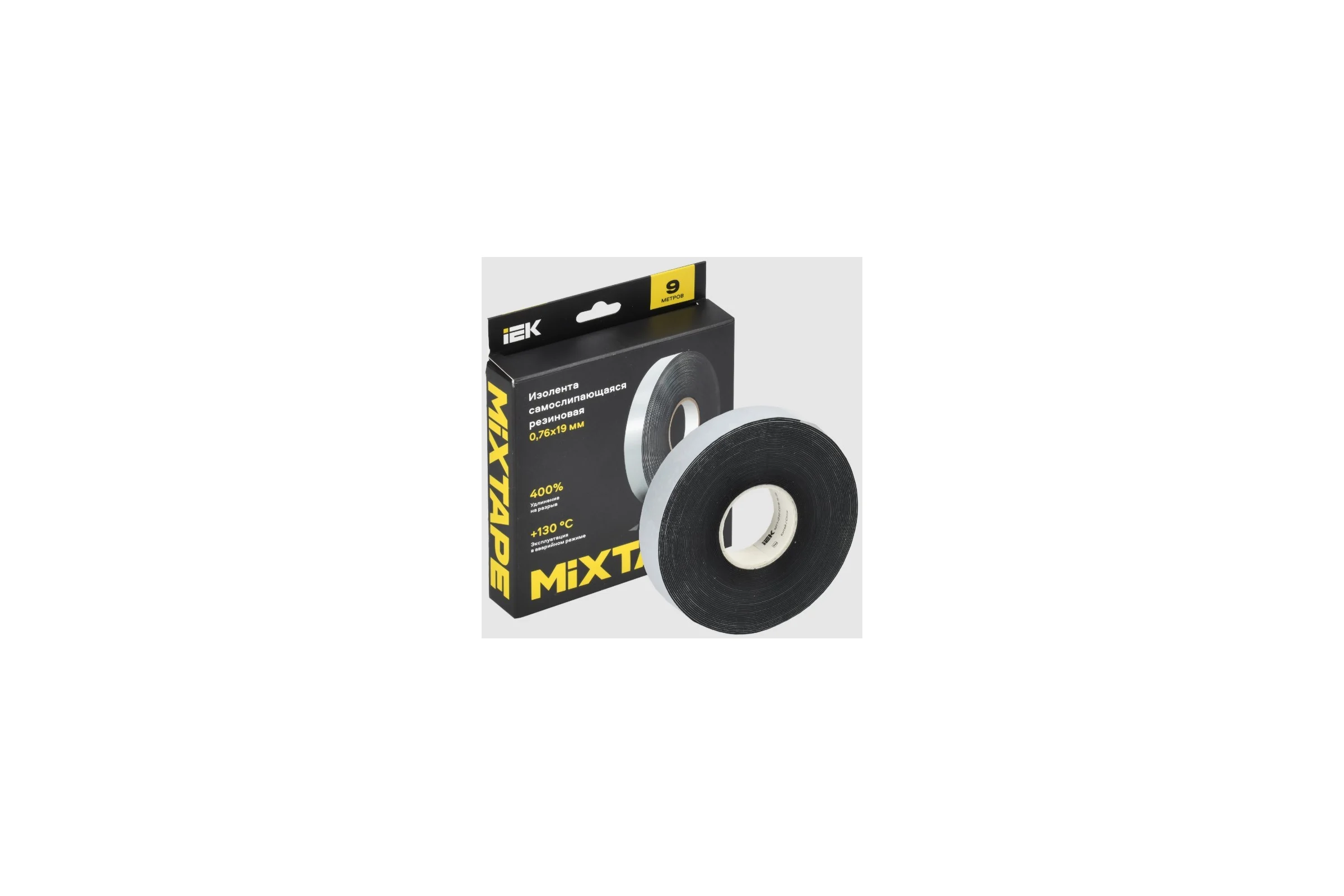 Изолента самослипающаяся резиновая с подложкой IEK MIXTAPE PRO 0,76x19 мм, 9 м MT7-IZ32-C076-19-09