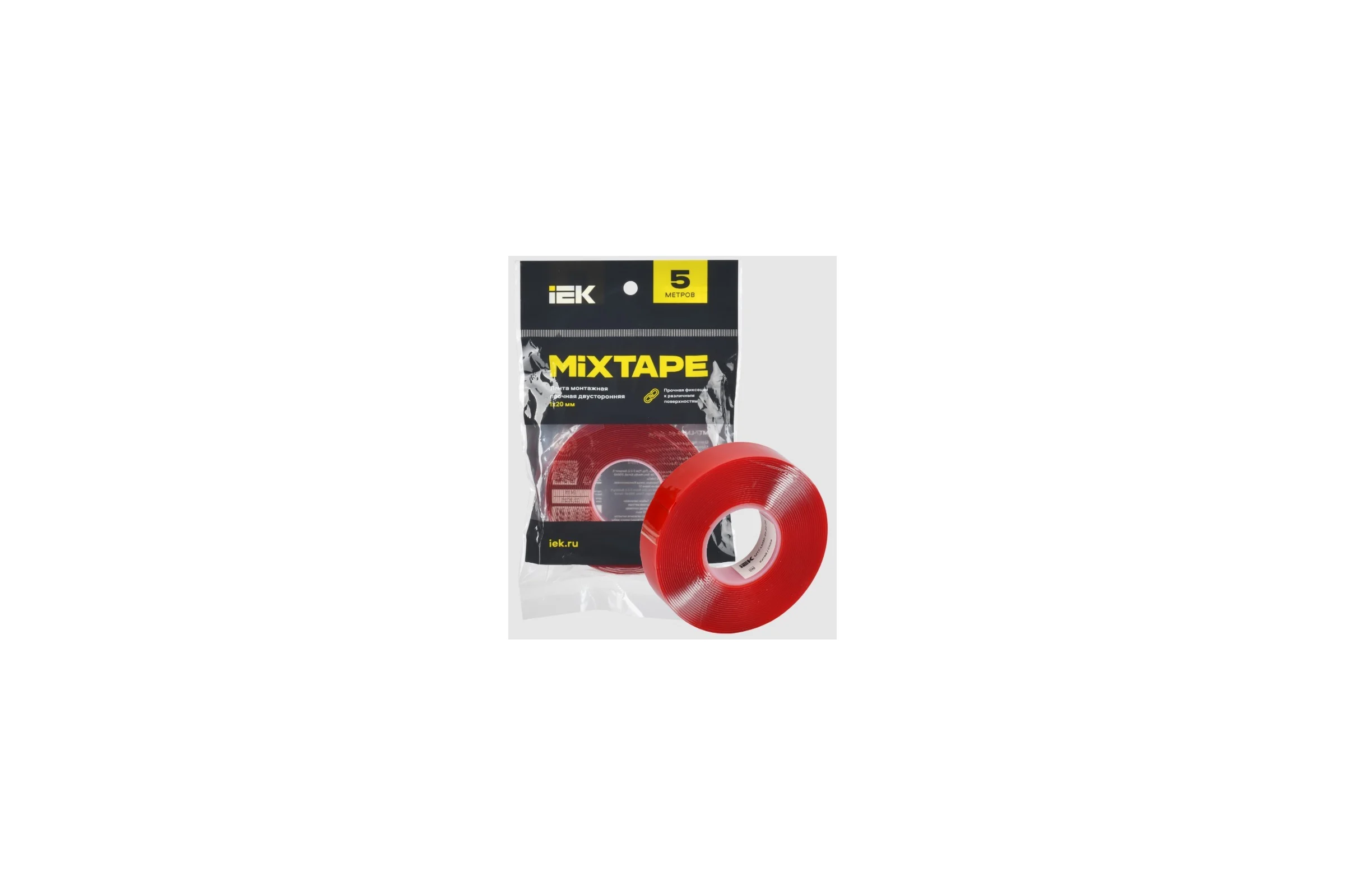Лента монтажная IEK MIXTAPE PRO прочная, двусторонняя, 1x20 мм, 5 м MT7-LM30-01-20-05