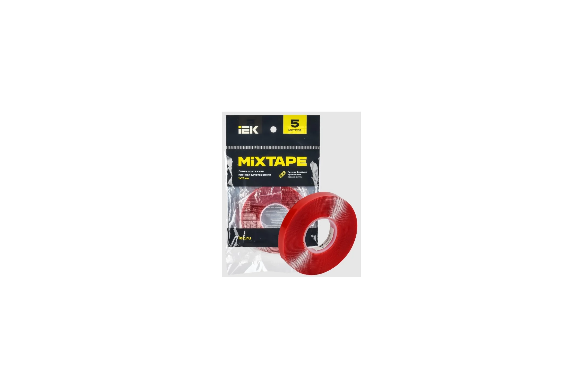 Лента монтажная IEK MIXTAPE PRO прочная, двусторонняя, 1x12 мм, 5 м MT7-LM30-01-12-05