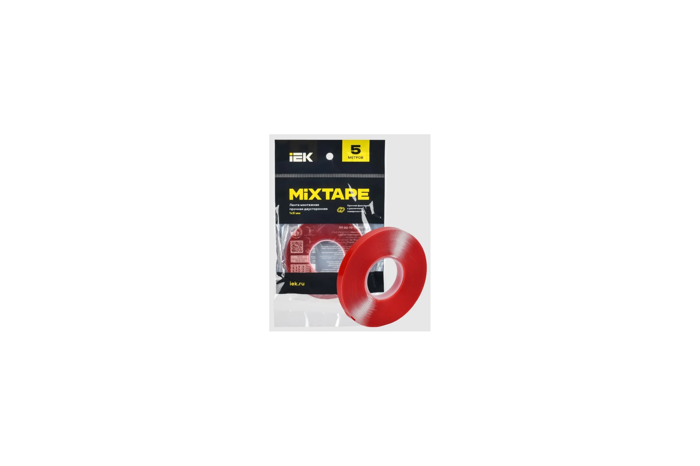 Лента монтажная IEK MIXTAPE PRO прочная, двусторонняя, 1x9 мм, 5 м MT7-LM30-01-09-05