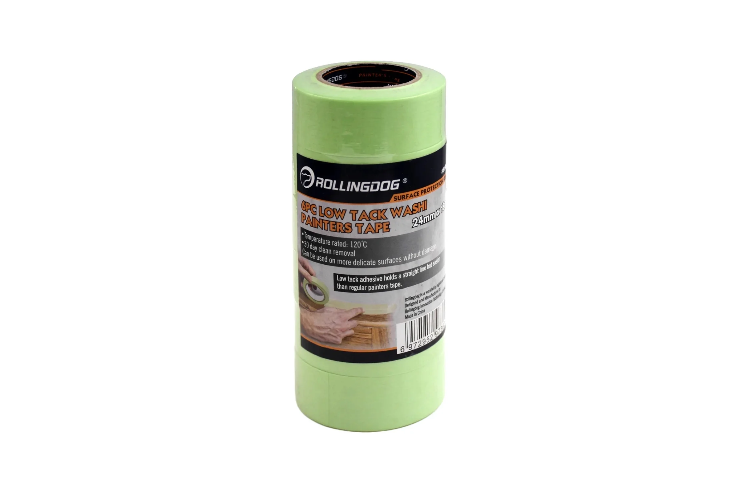 Малярная лента ROLLINGDOG Low Tack Washi Tape 24 мм х 18 м, 6 шт., для деликатных поверхностей 81389