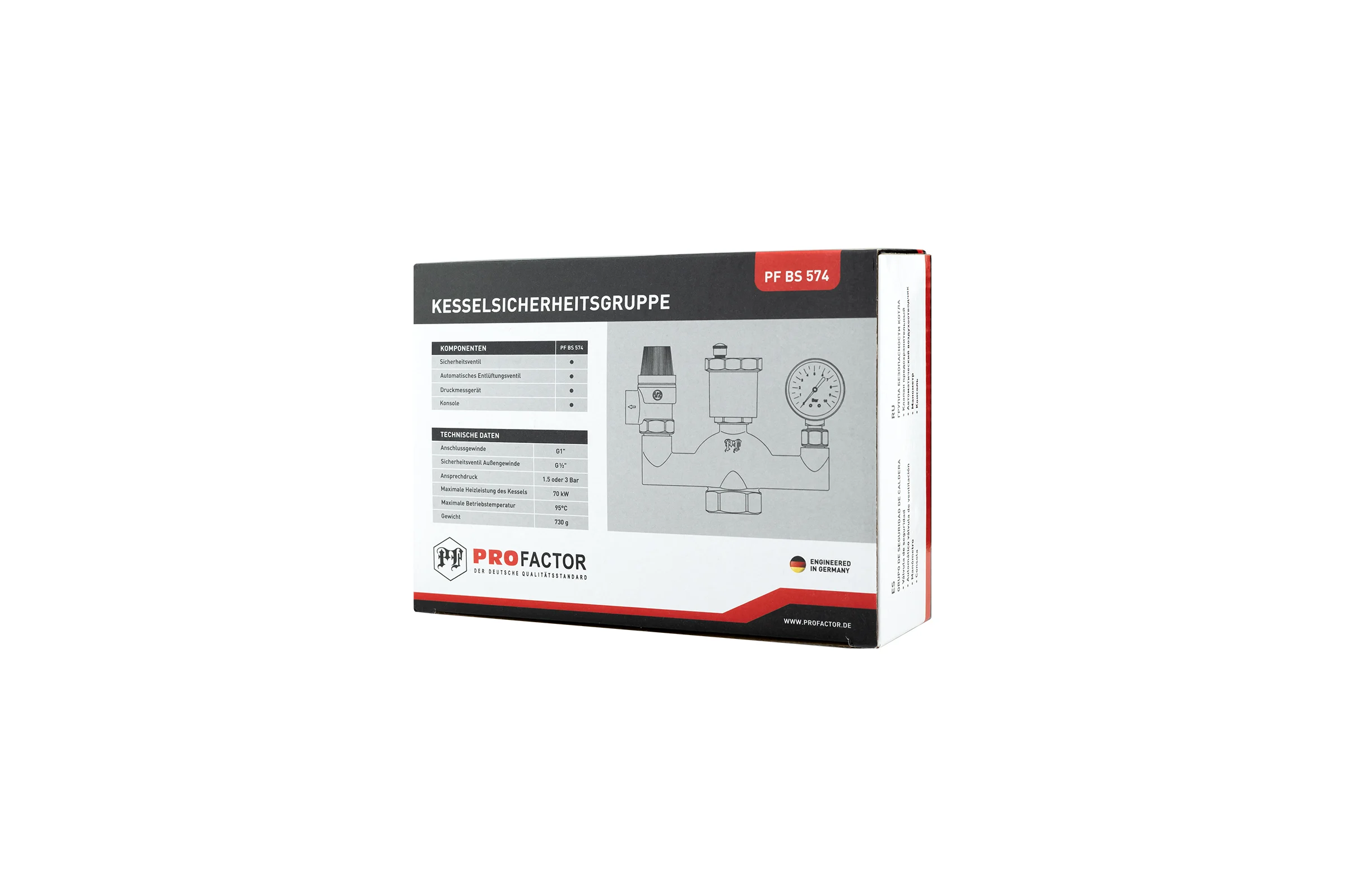 Группа безопасности котла PROFACTOR W-mod. 1- 3 bar PF BS 574