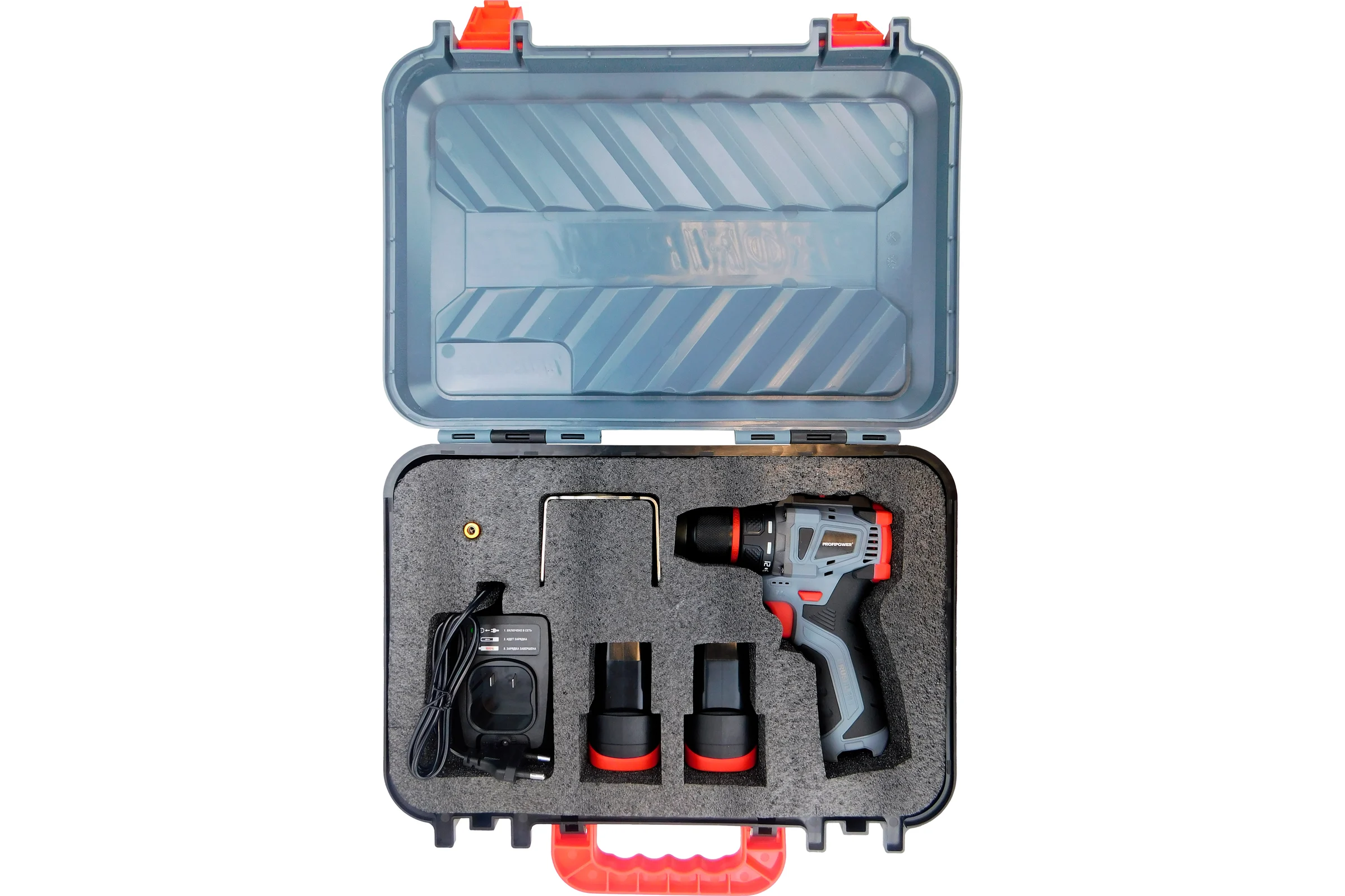 Аккумуляторный бесщеточный шуруповерт Profipower BL-161 16В, 40Нм, Li-ion 2 шт, 2.0Ач,2 скорости, 0.8-10 мм, З/У, в кейсе E0210
