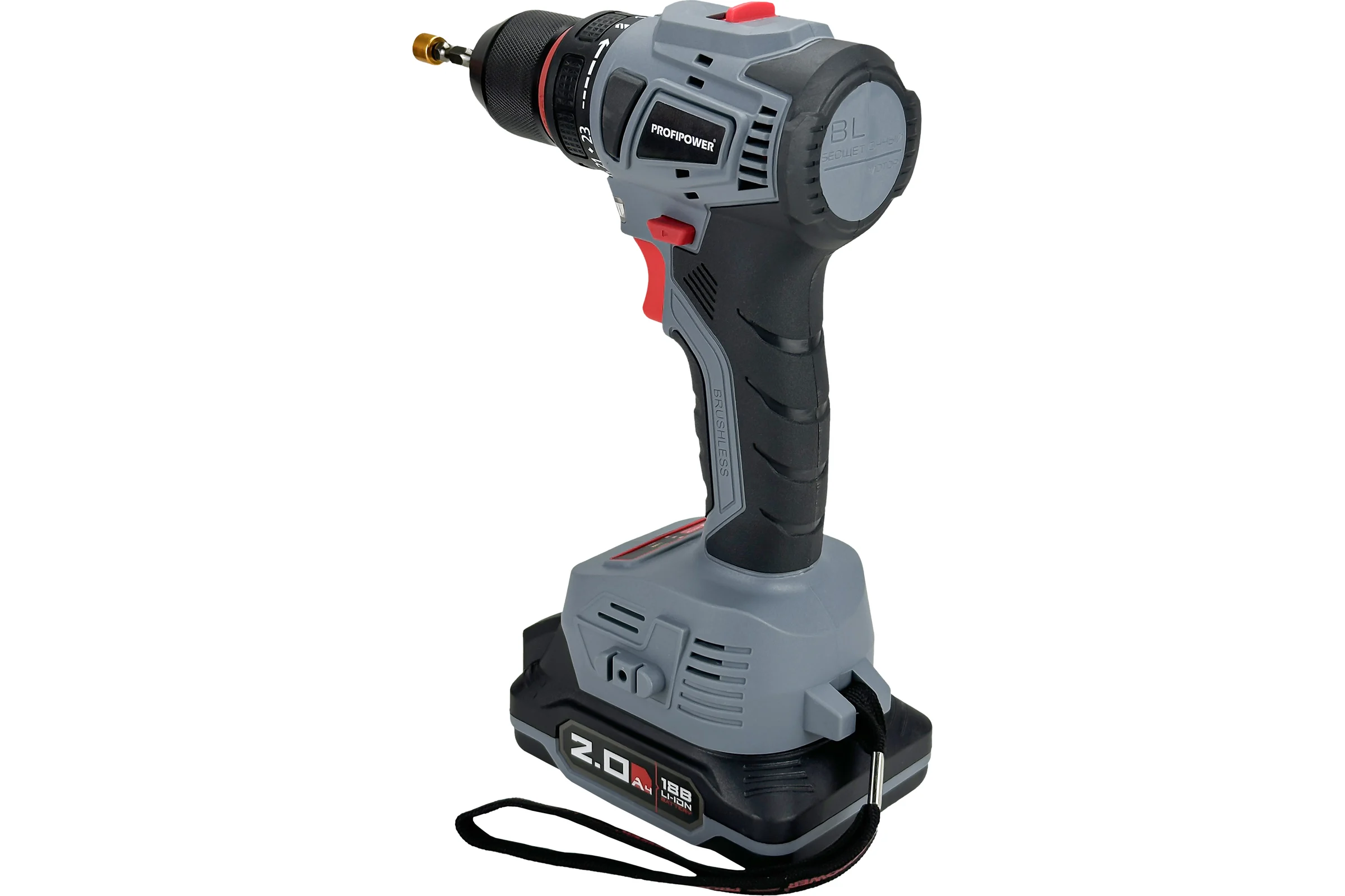 Аккумуляторный шуруповерт бесщеточный Profipower MKBL-18B Li-ion-2шт, 18В, 2.0Ач, З/У, 0.8-10 мм, кейс T0056