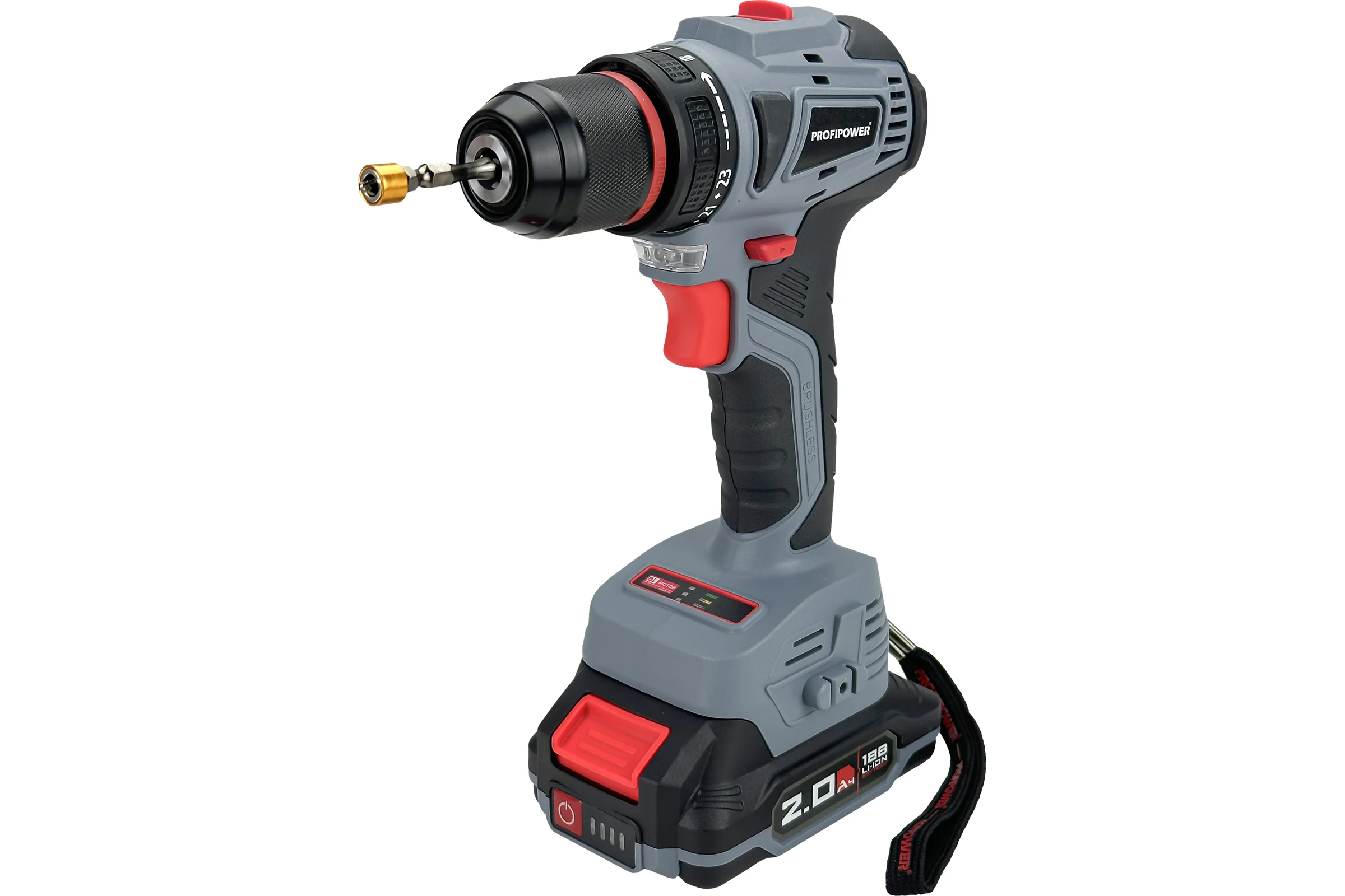 Аккумуляторный шуруповерт бесщеточный Profipower MKBL-18B Li-ion-2шт, 18В, 2.0Ач, З/У, 0.8-10 мм, кейс T0056
