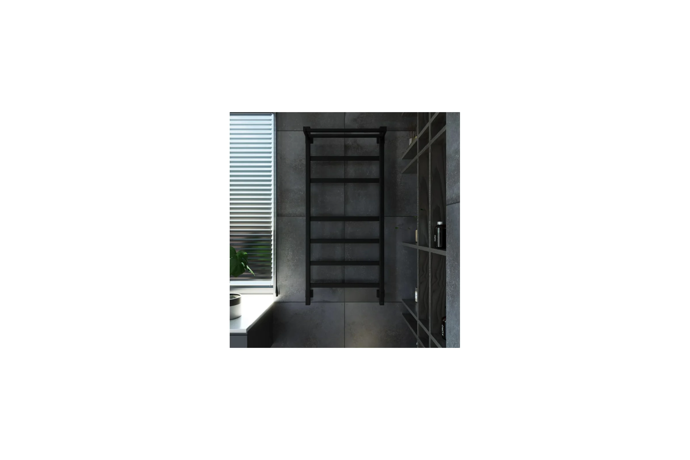 Электрический полотенцесушитель GROTA Tela 530x1200 черный Tela 530х1200 RAL9005 EL