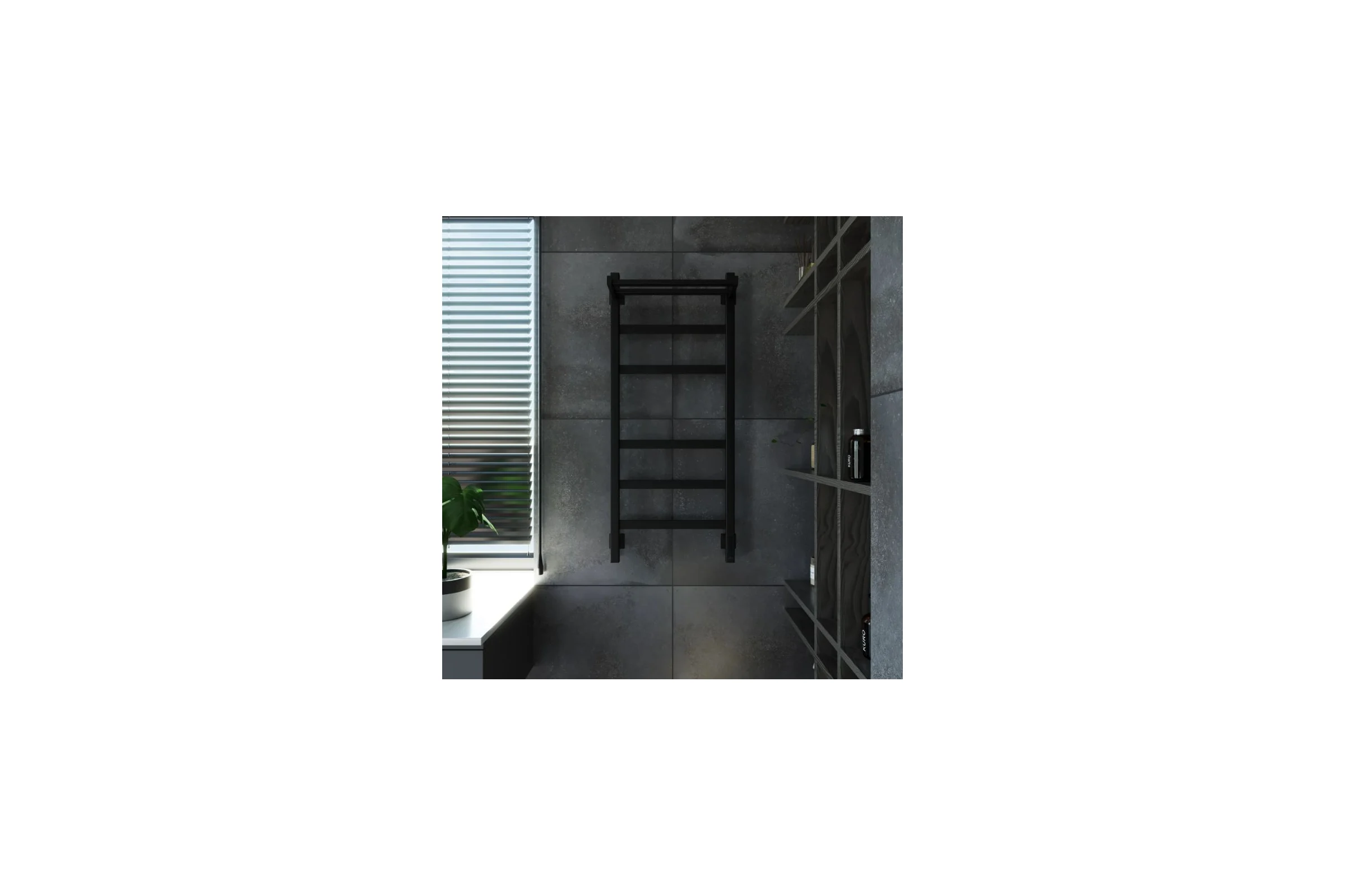 Электрический полотенцесушитель GROTA Tela 430x1000 черный Tela 430х1000 RAL9005 EL