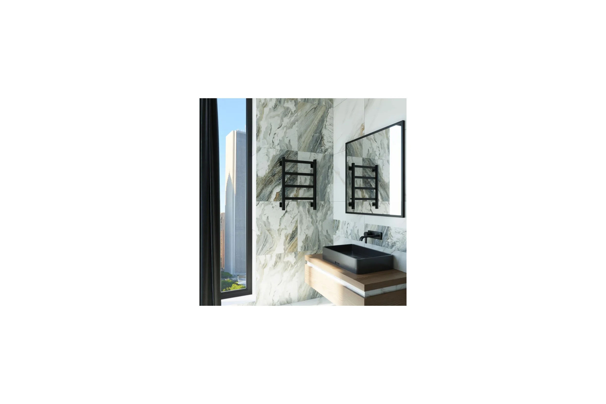 Электрический полотенцесушитель GROTA Soffi K 430x600 черный Soffi K 430х600 RAL9005 EL