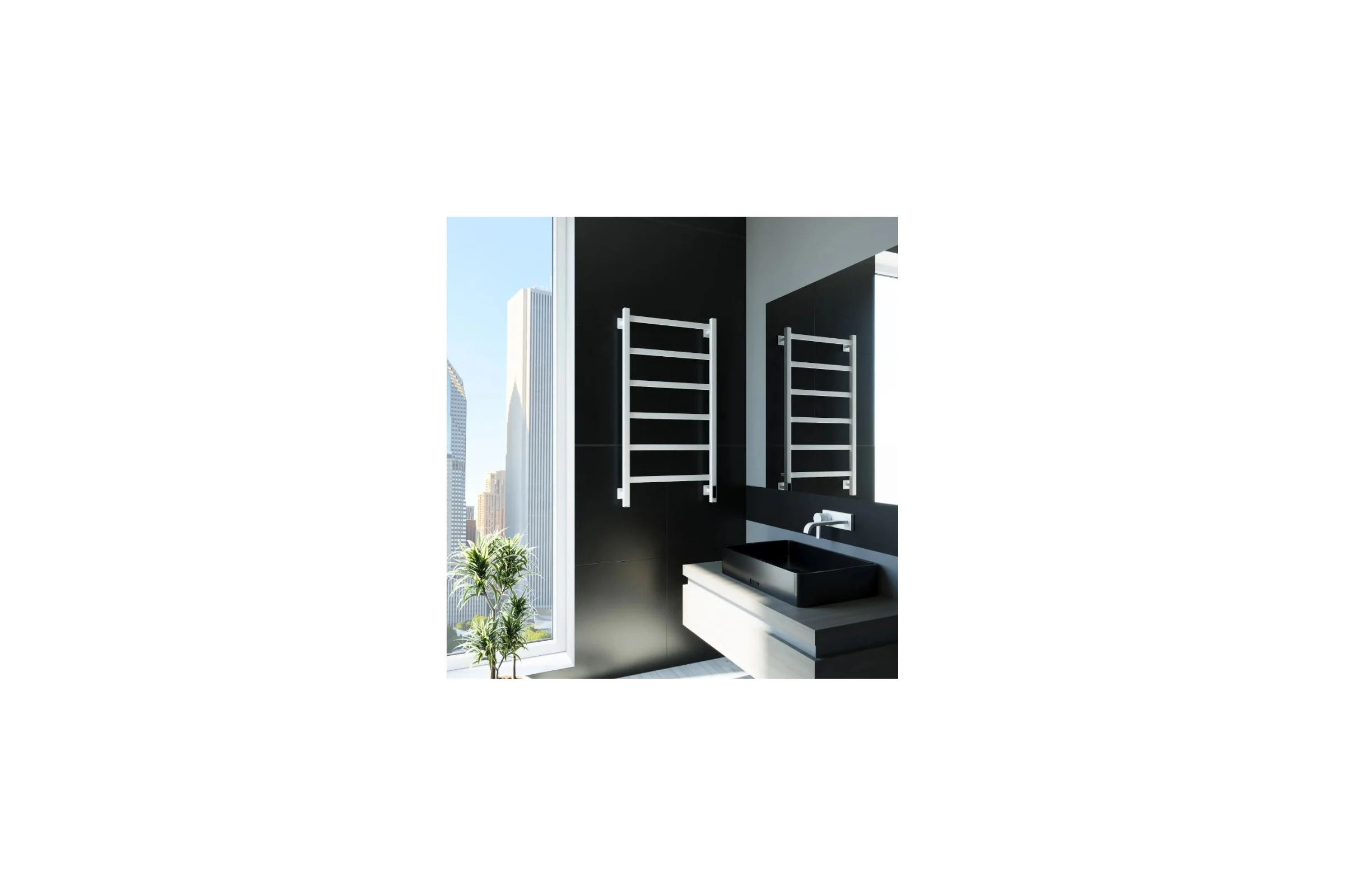Электрический полотенцесушитель GROTA Soffi K 530x1000 черный Soffi K 530х1000 RAL9005 EL