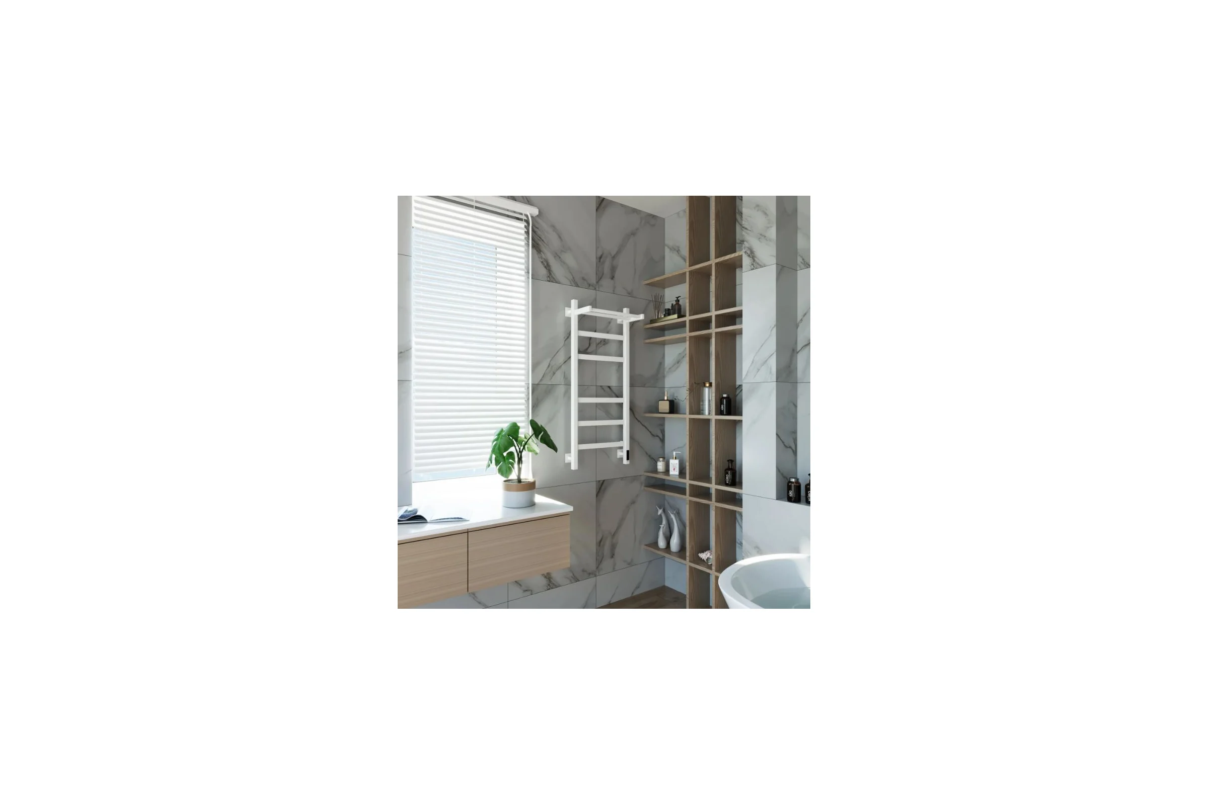Электрический полотенцесушитель GROTA Tela 430x1000 белый Tela 430х1000 RAL9016 EL