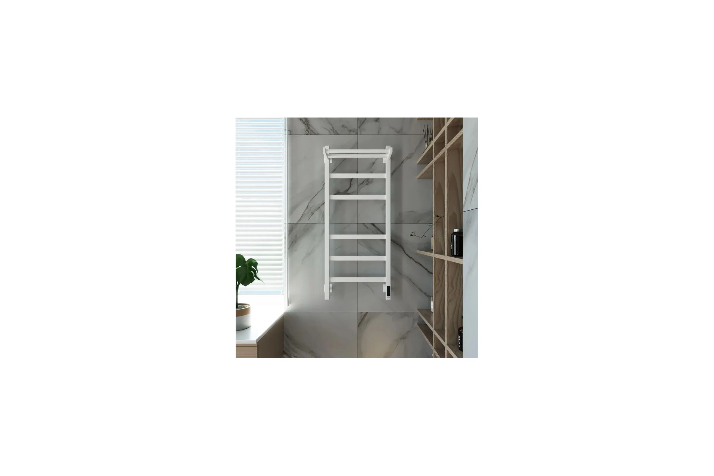 Электрический полотенцесушитель GROTA Tela 430x1000 белый Tela 430х1000 RAL9016 EL
