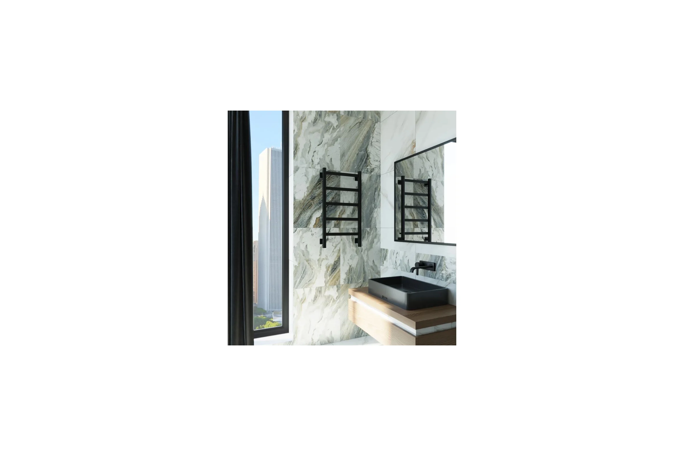 Электрический полотенцесушитель GROTA Soffi K 430x800 черный Soffi K 430х800 RAL9005 EL