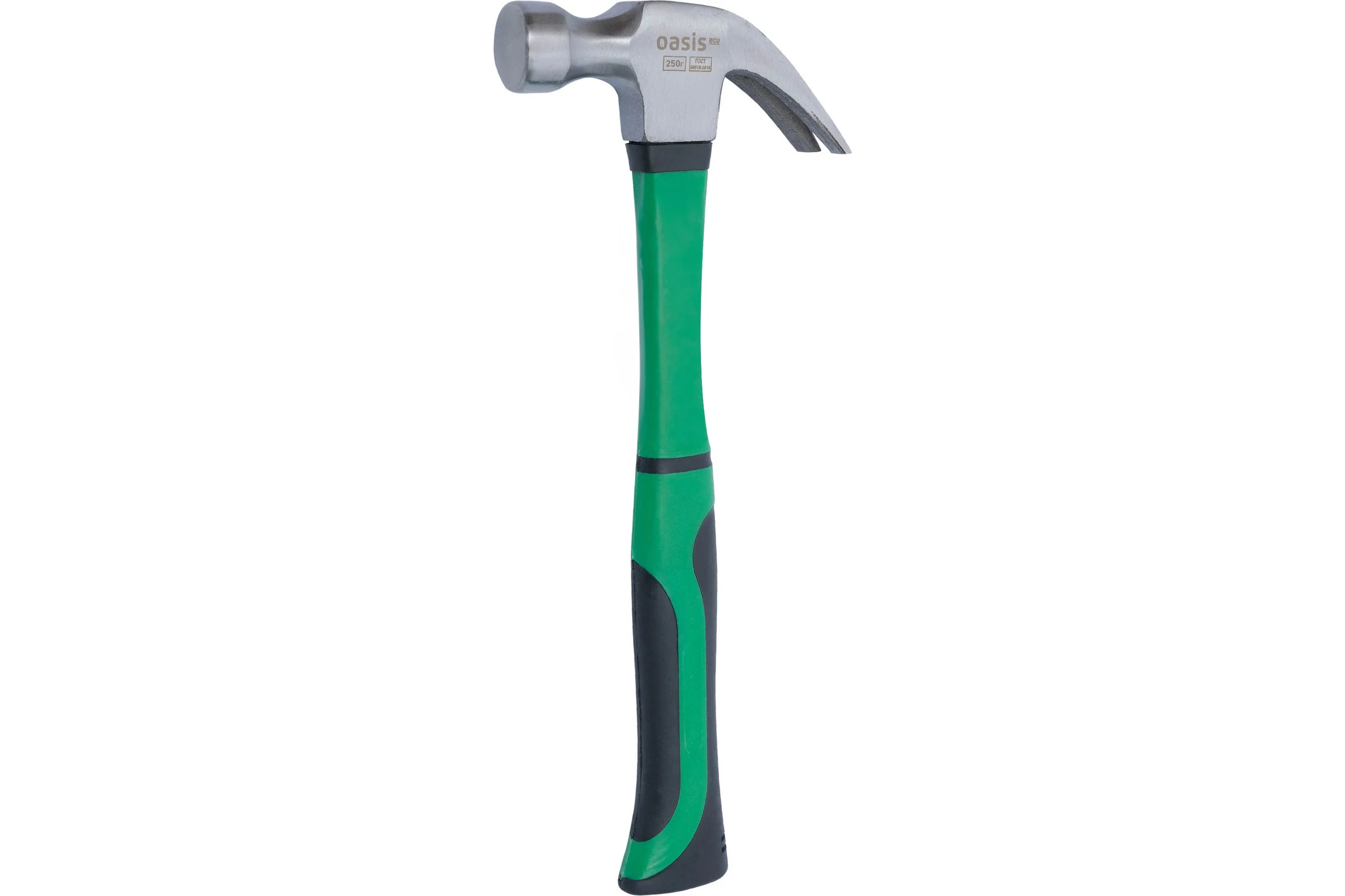 Молоток-гвоздодер с обрезиненной фибергласовой рукояткой OASIS Eco 250г 103010704001