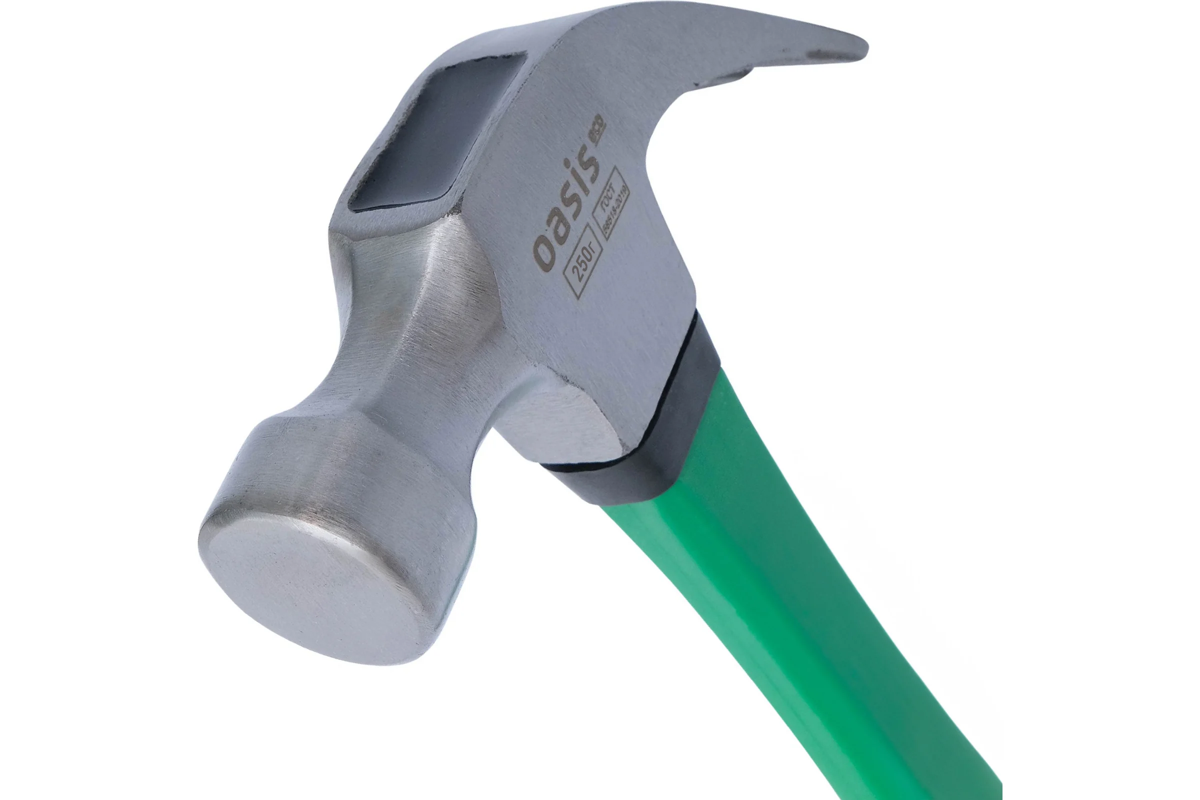 Молоток-гвоздодер с обрезиненной фибергласовой рукояткой OASIS Eco 250г 103010704001