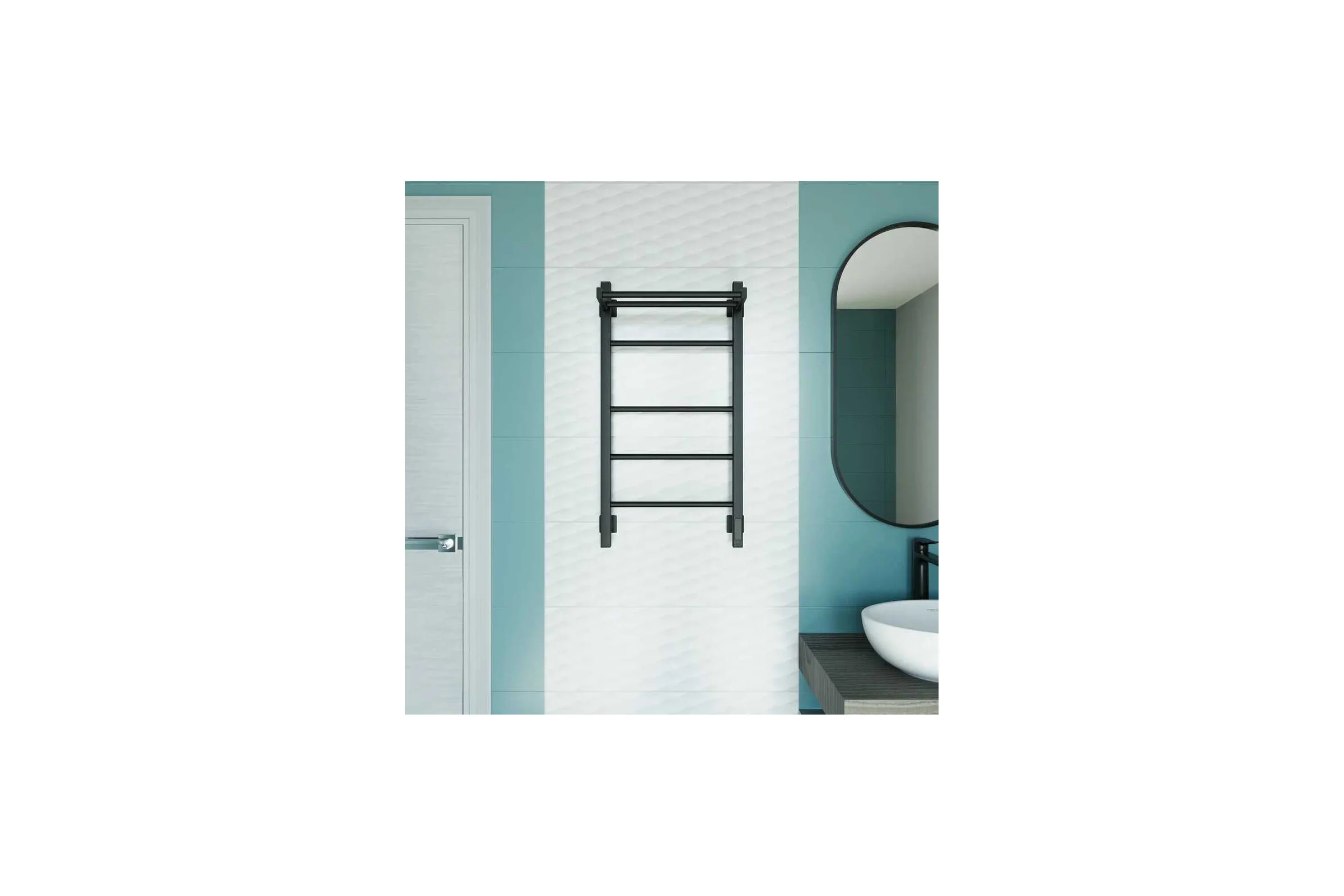 Полотенцесушитель электрический GROTA Alto 430x800, черный Alto 430х800 RAL9005 EL