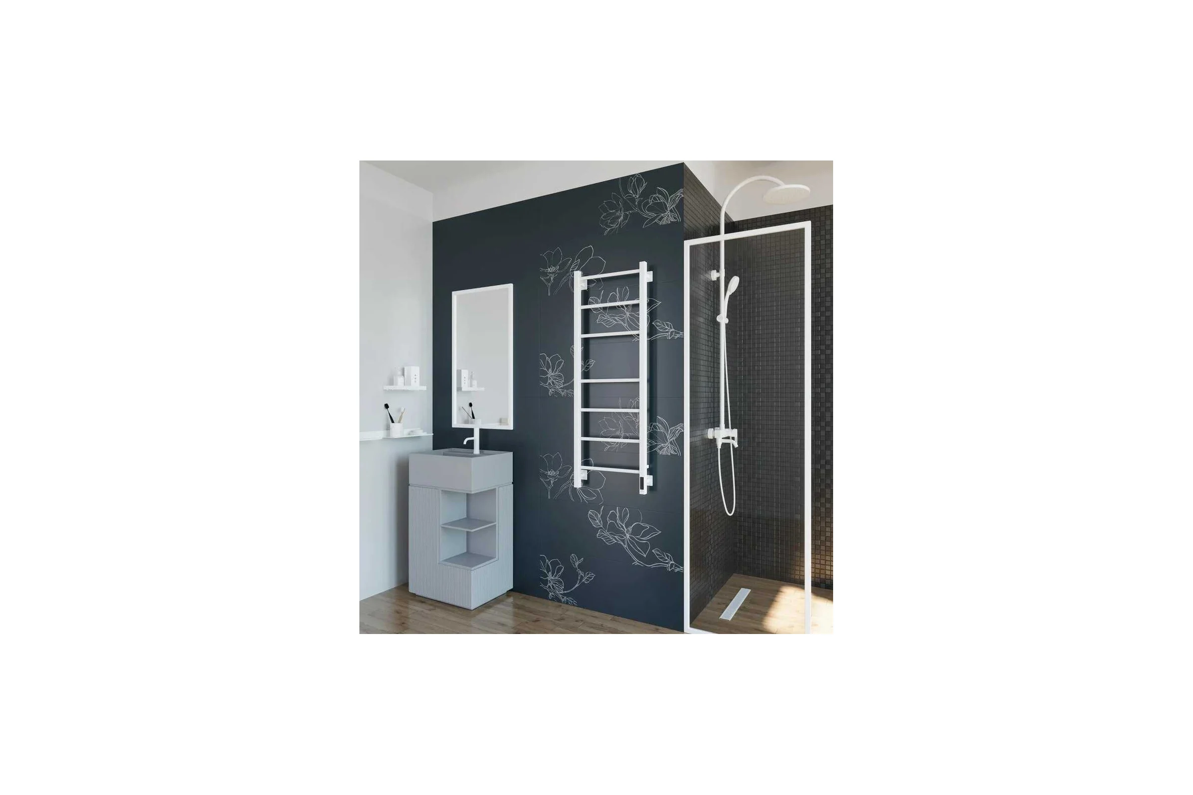 Полотенцесушитель электрический GROTA Costa 430x1200, белый Costa 430х1200 RAL9016 EL