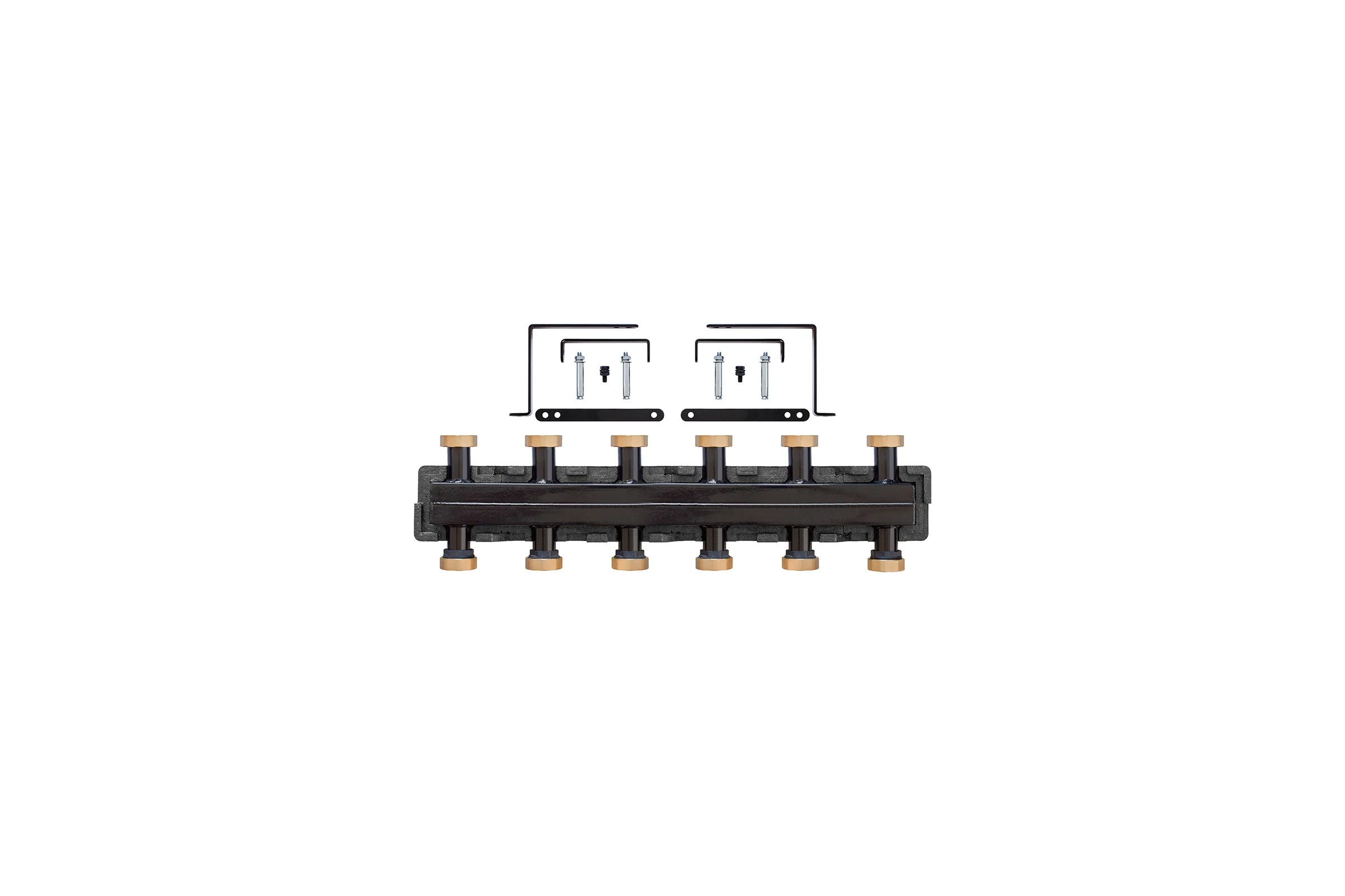 Коллектор распределительный в теплоизоляции PROFACTOR 1 1/2x6 вых PF PU 1057.6