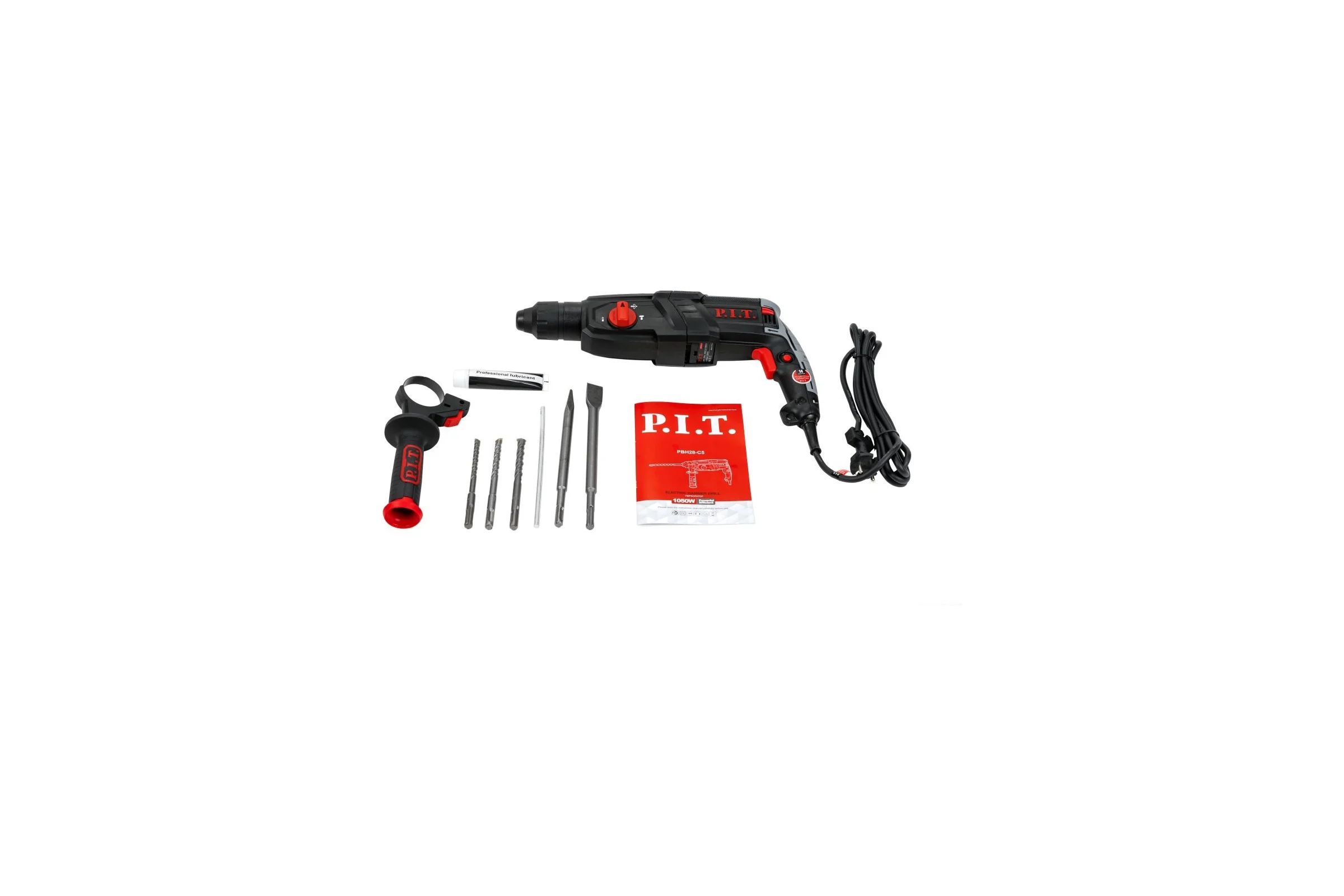 Перфоратор электрический P.I.T. SDS-Plus, горизонт, 1050Вт, 3,2Дж, 3режима, Ø28мм, 0-1100, кейс PBH28-C5