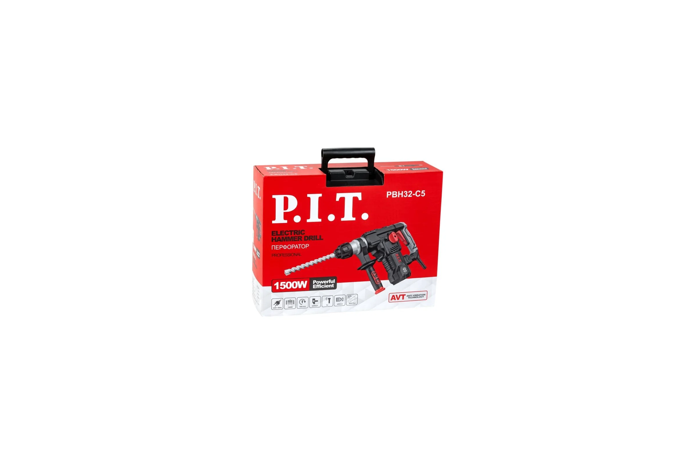 Перфоратор электрический P.I.T. МАСТЕР SDS-Plus верт, 1500Вт, 6Дж, 3режима, Ø32мм, 0-920об/мин PBH32-C5
