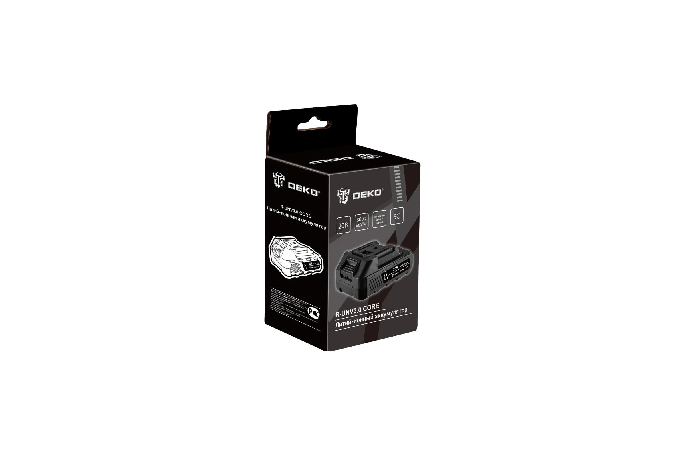 Аккумулятор DEKO R-UNV3.0 CORE, Li-ion, 20В, 3.0А_ч 083-1014