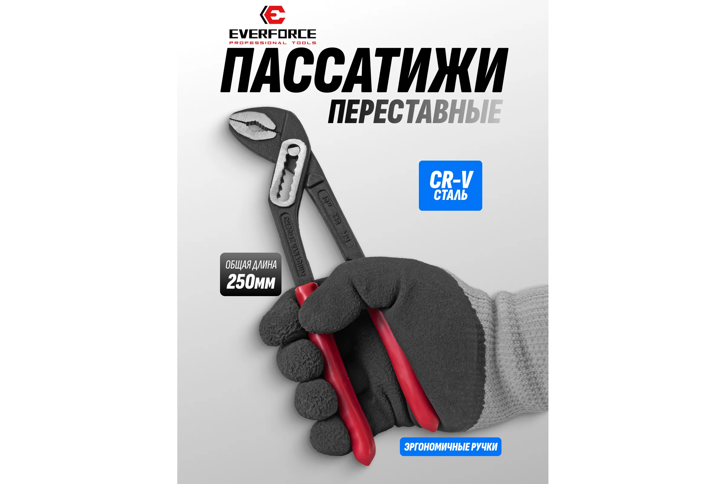 Клещи переставные EVERFORCE 10 (250мм) EF-613B250(64720)