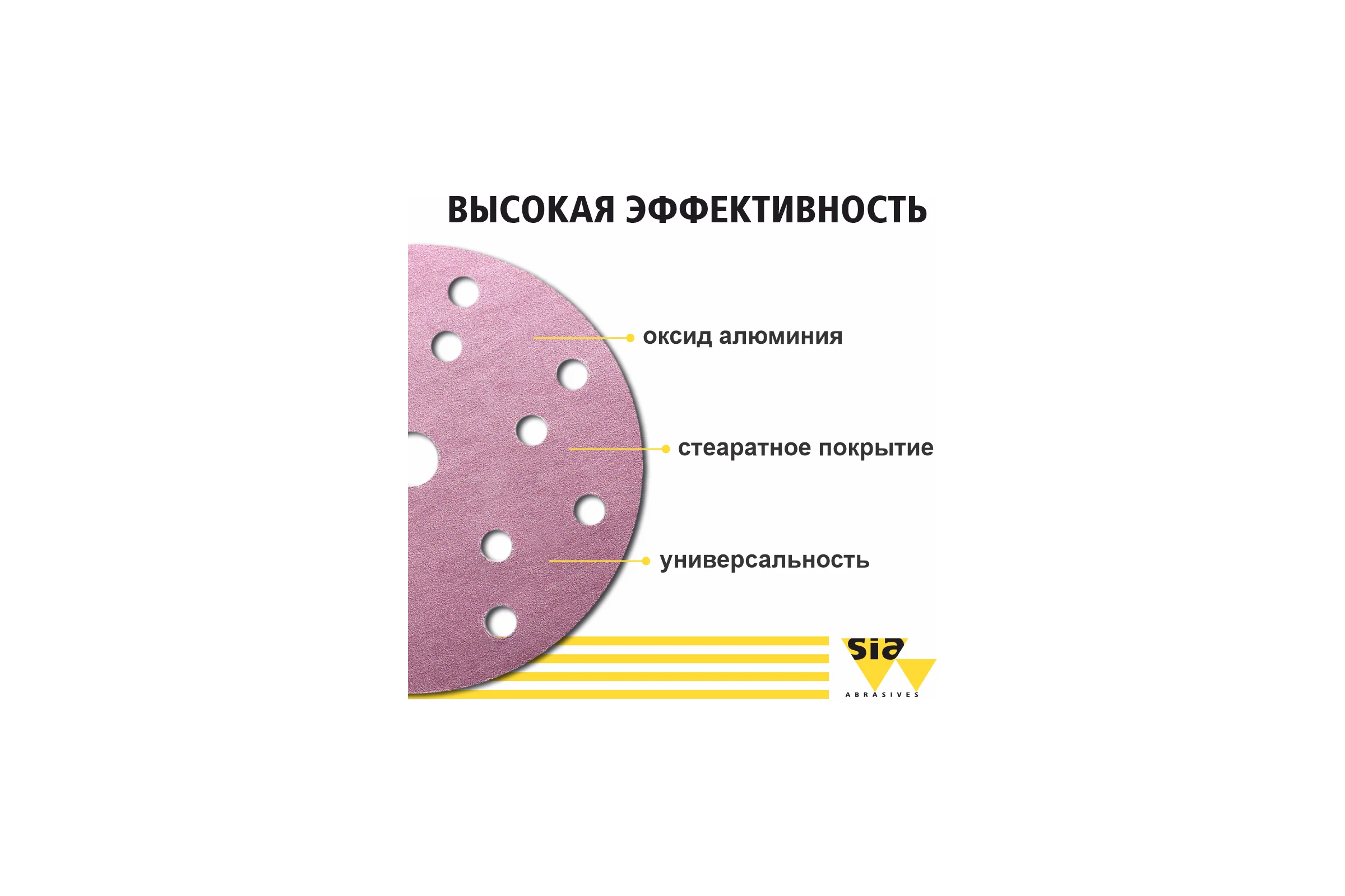Абразивные шлифовальные круги SIA 150 мм Р80 1950 speed, 15 отверстий, на липучке, 100 шт., 7546.2948.0080.02