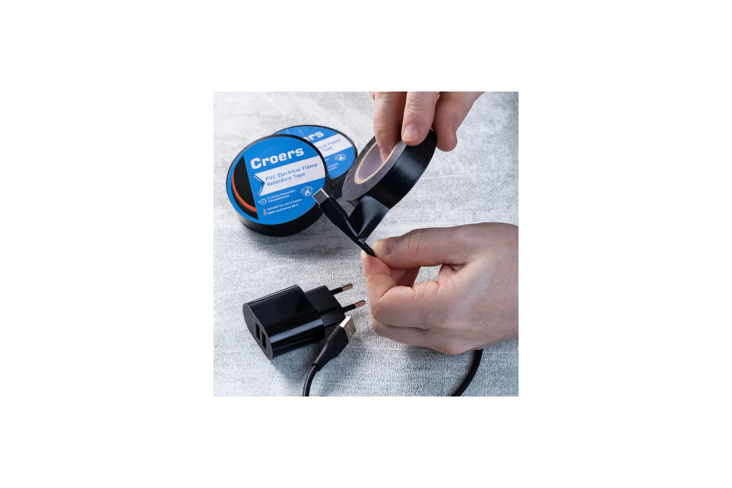 Изолента ПВХ Croers 19 мм, 20 м, 10 шт. CRS19