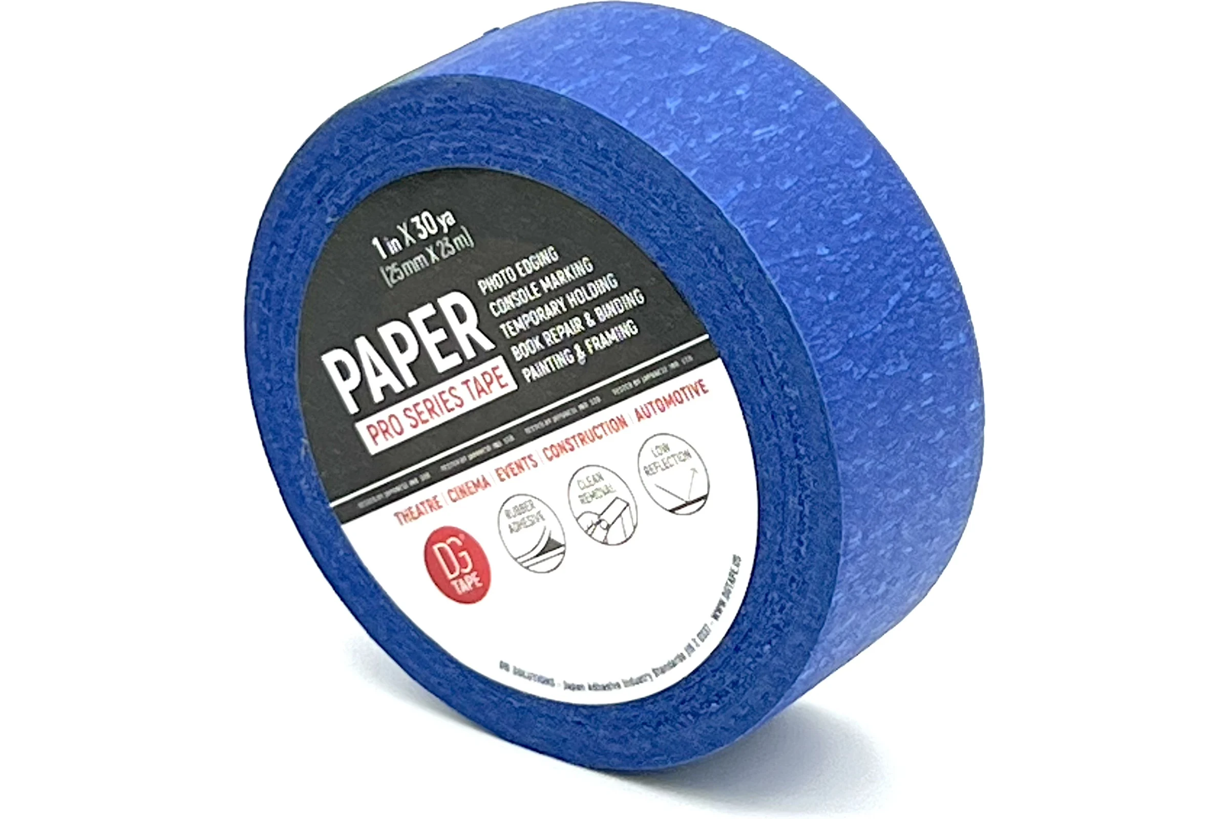 Клейкая лента бумажная крепированная DGTAPE Masking Tape Regular синяя 25мм х 23м MTR2523BL