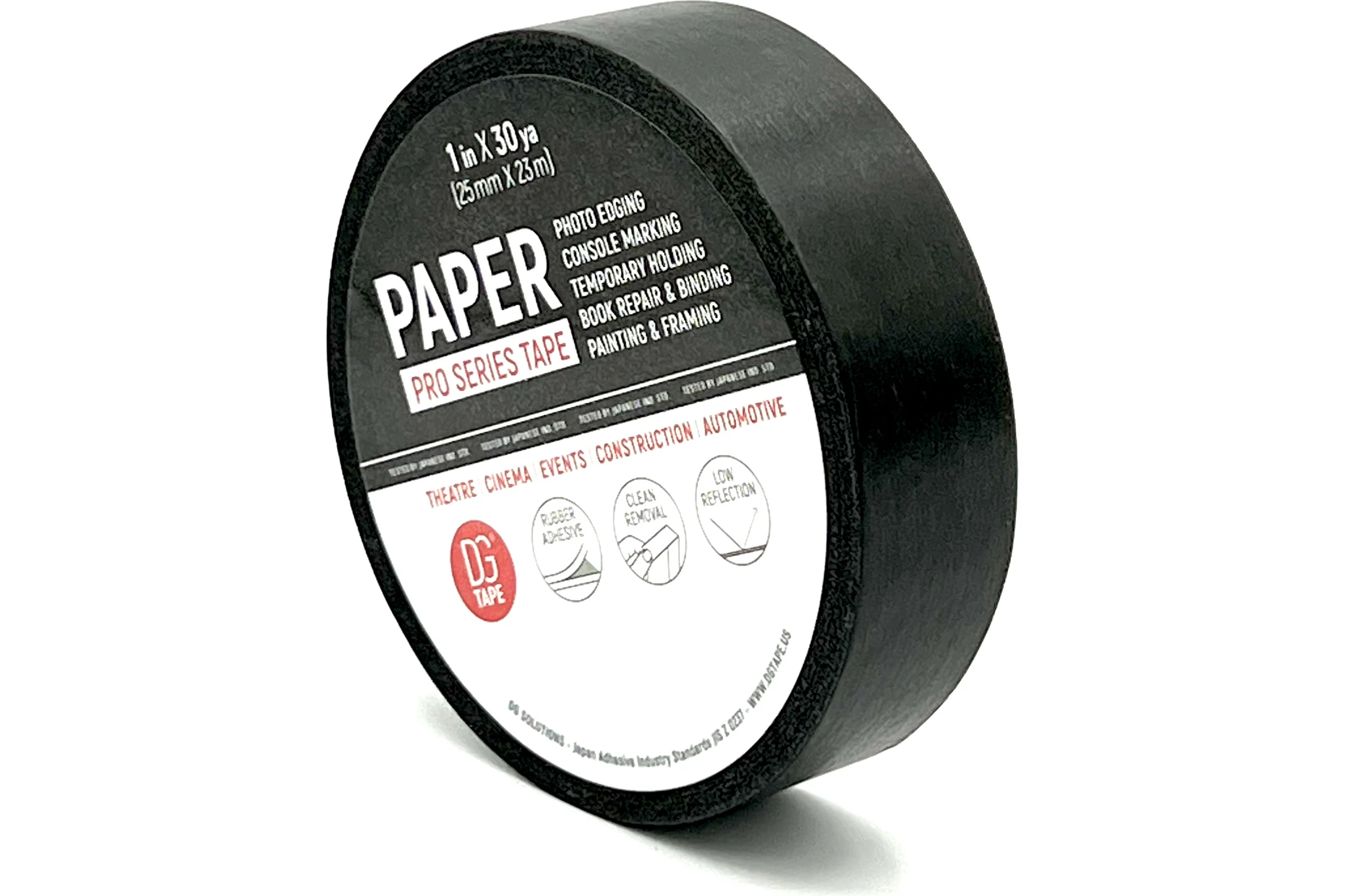 Клейкая лента бумажная DGTAPE Masking Tape Professional черная 25мм х 23м MTP2523B