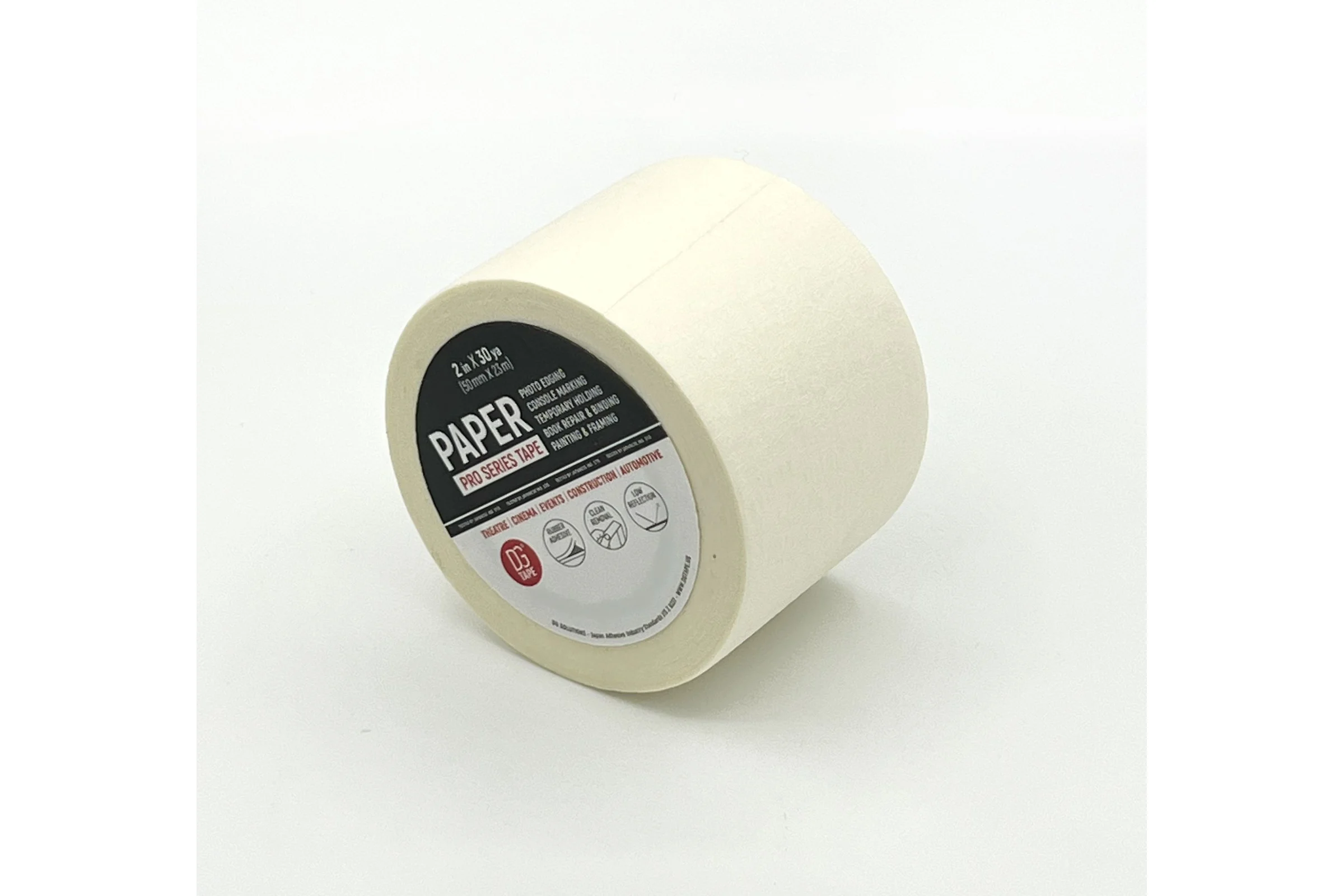 Клейкая лента бумажная крепированная DGTAPE Masking Tape Regular белая 50мм х 23м MTR5023W