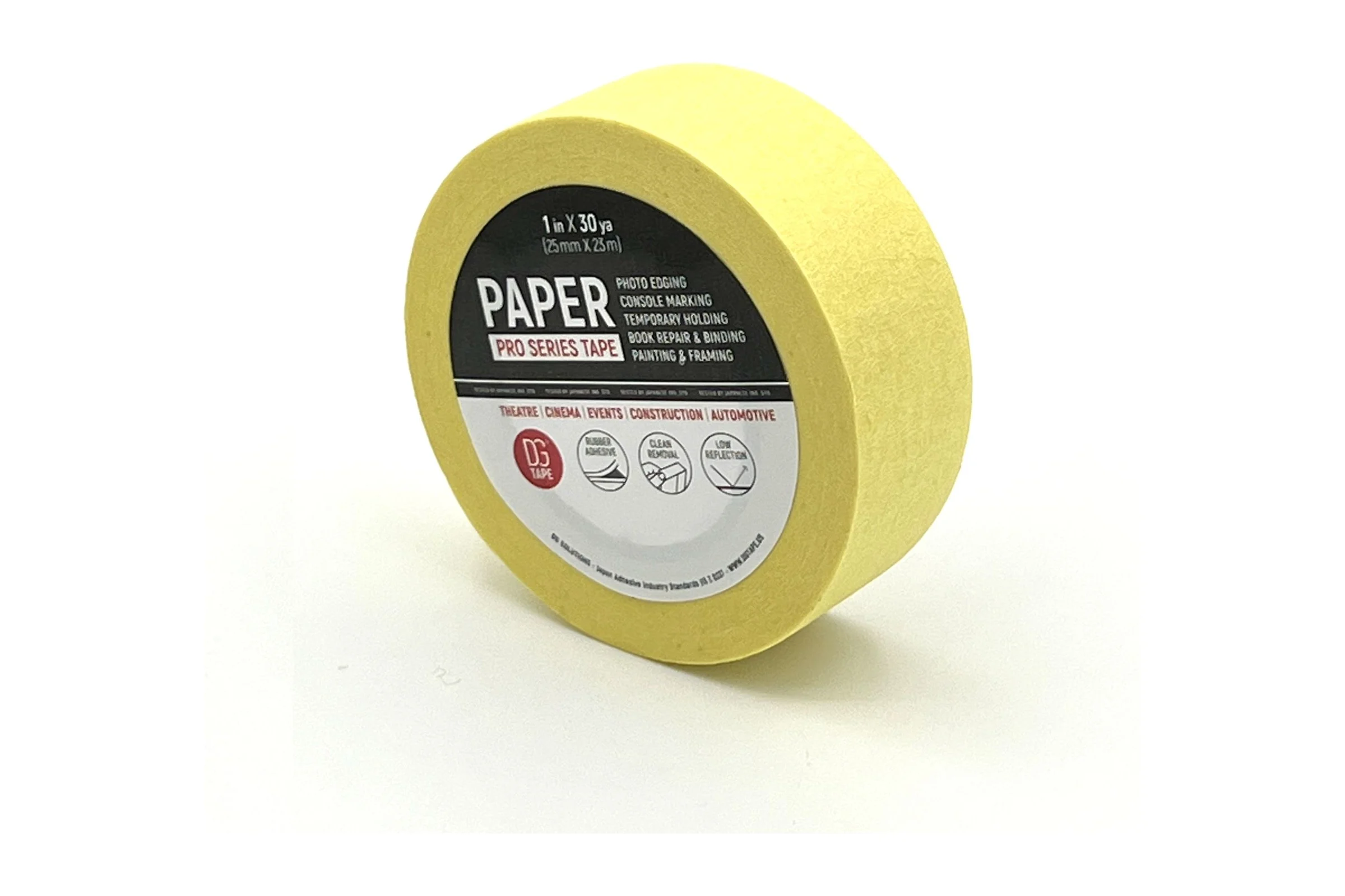 Клейкая лента бумажная крепированная DGTAPE Masking Tape Regular желтая 25мм х 23м MTR2523Y