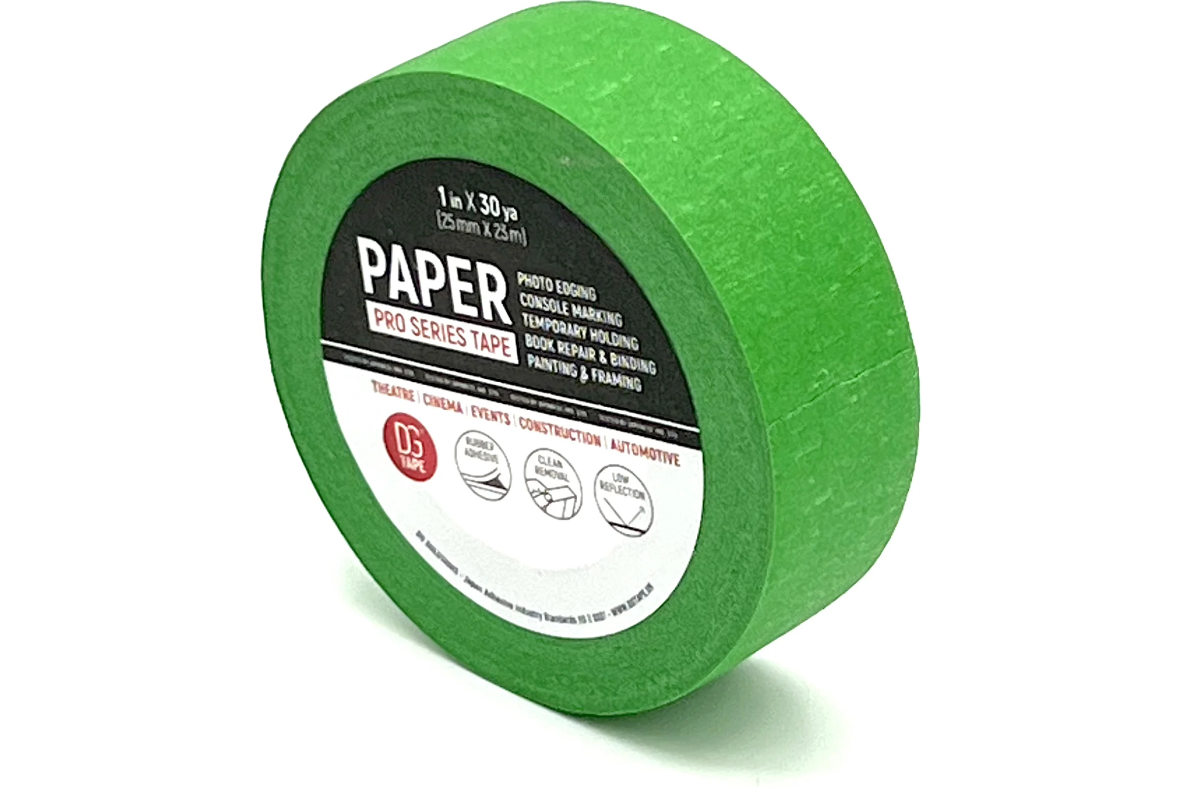 Клейкая лента бумажная крепированная DGTAPE Masking Tape Regular зеленая 25мм х 23м MTR2523G