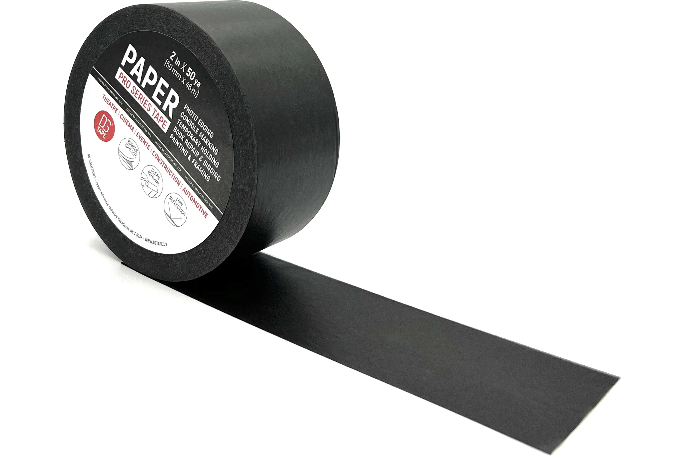 Клейкая лента бумажная DGTAPE Masking Tape Professional черная 50мм х 46м MTP5046B