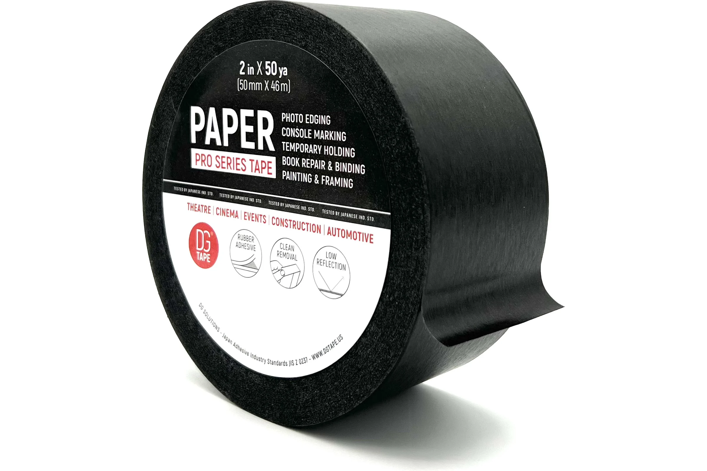 Клейкая лента бумажная DGTAPE Masking Tape Professional черная 50мм х 46м MTP5046B