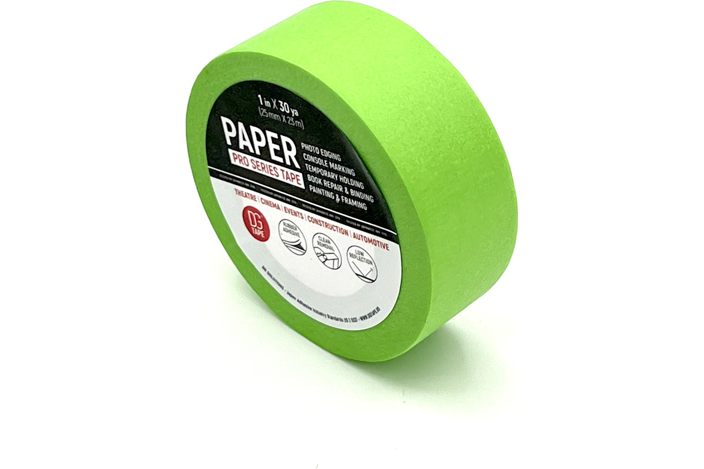 Клейкая лента бумажная DGTAPE Masking Tape Professional светло-зеленая 25мм х 23м MTP2523LG