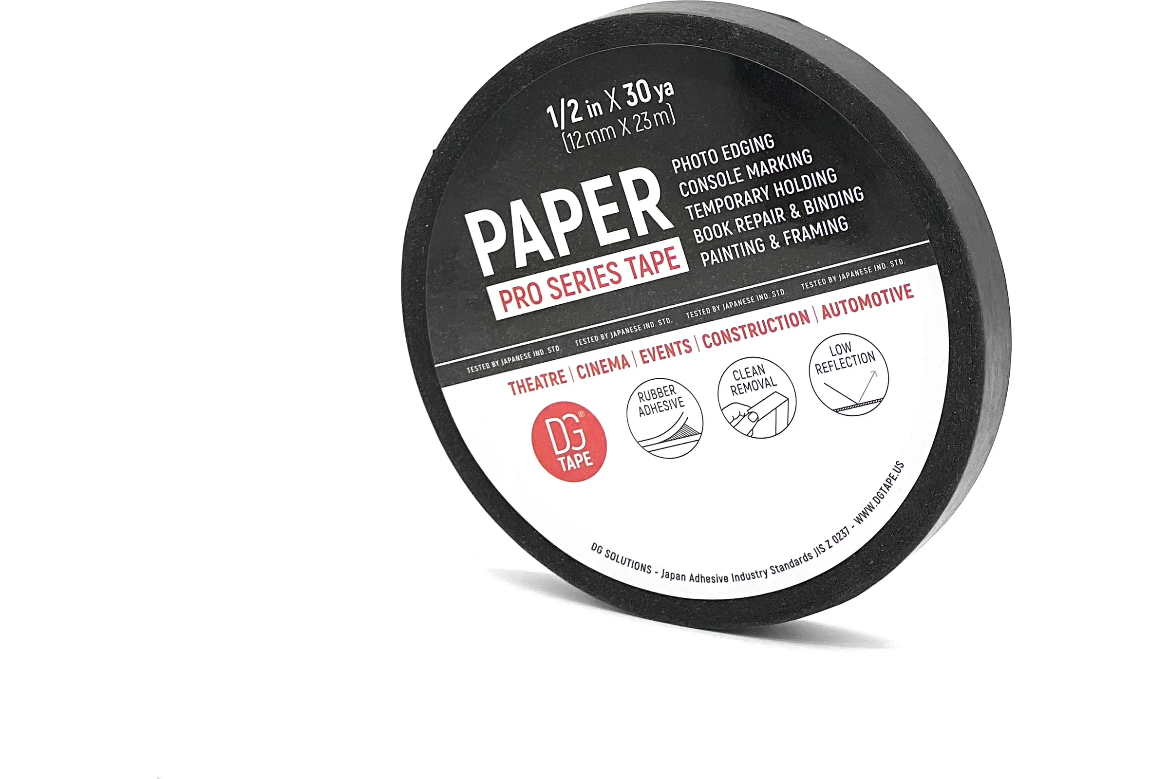 Клейкая лента бумажная DGTAPE Masking Tape Professional черная 12мм х 23м MTP1223B