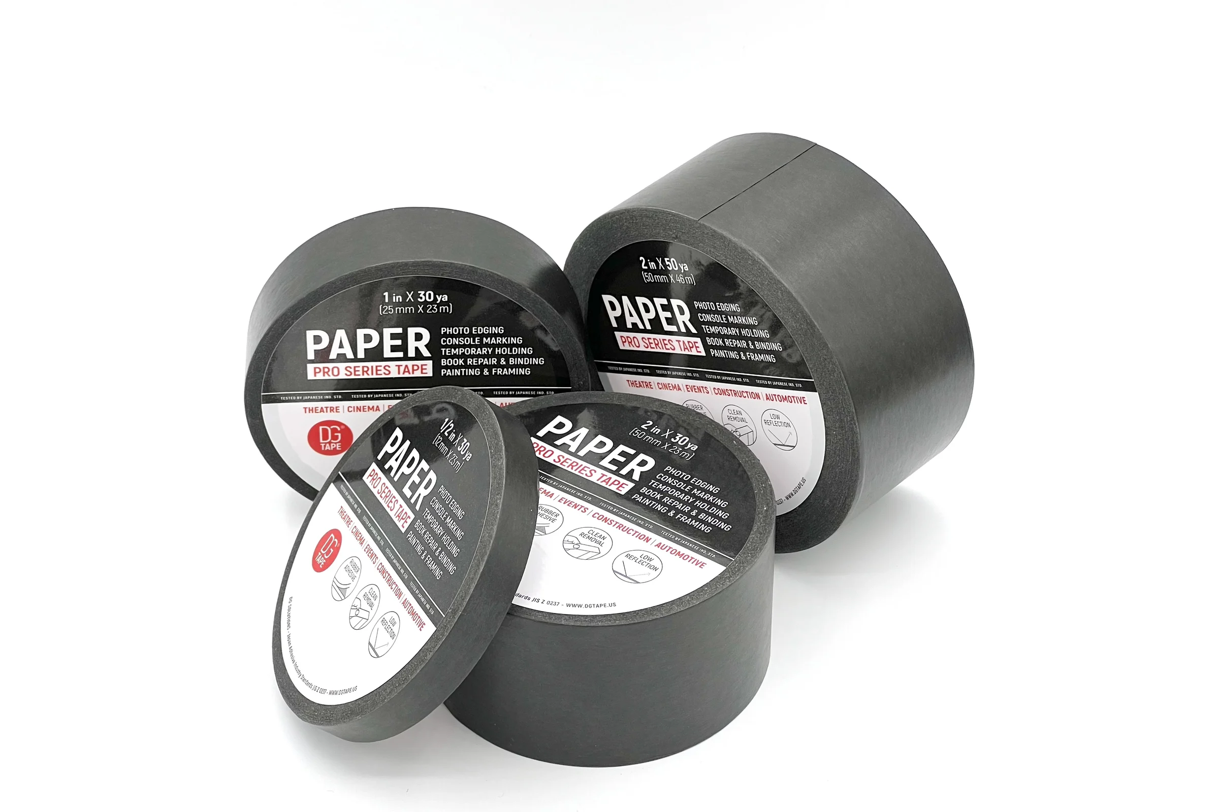 Клейкая лента бумажная DGTAPE Masking Tape Professional черная 12мм х 23м MTP1223B