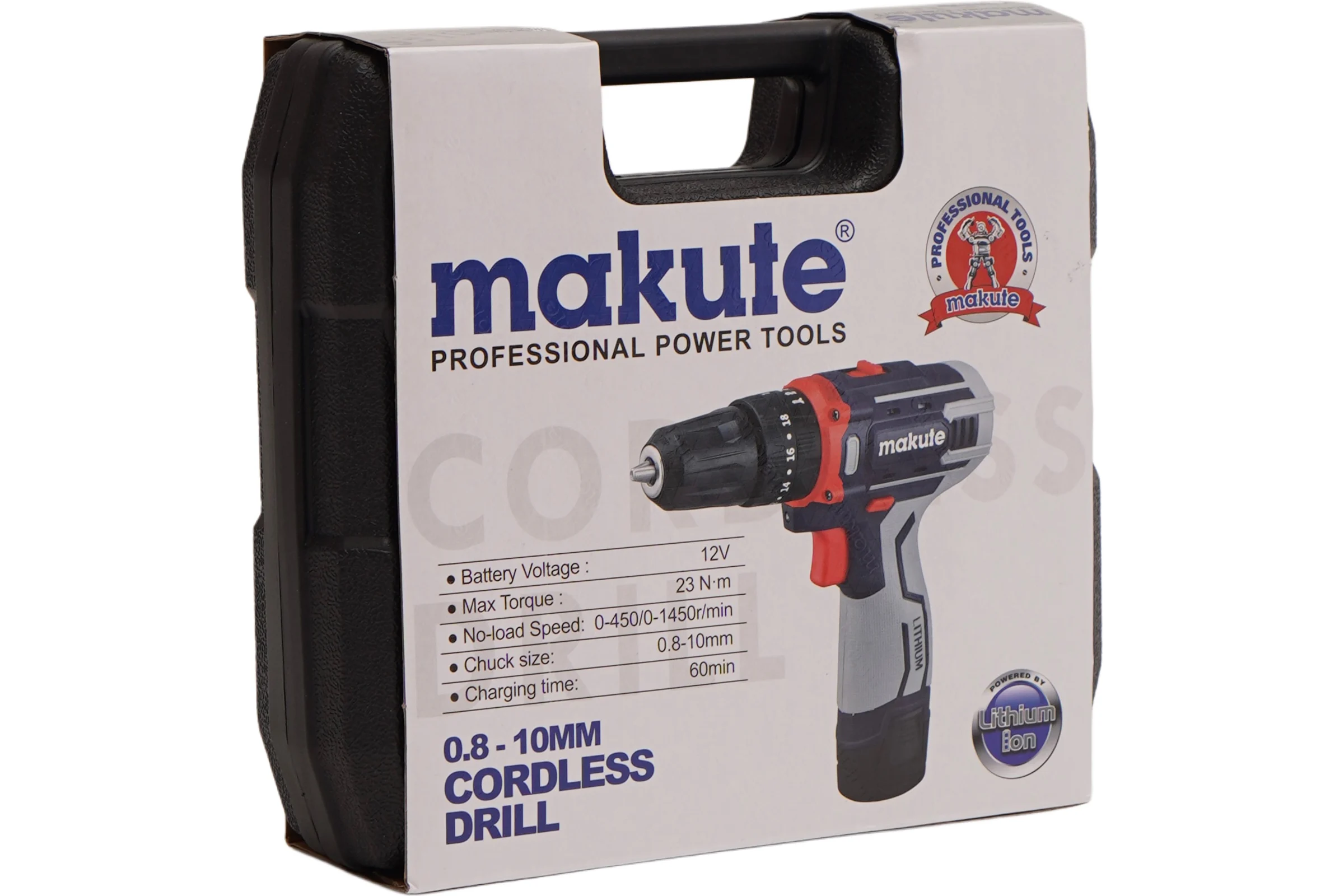 Дрель-шуруповерт аккумуляторная ударная Makute 12В, 23Нм CD128-L-2B