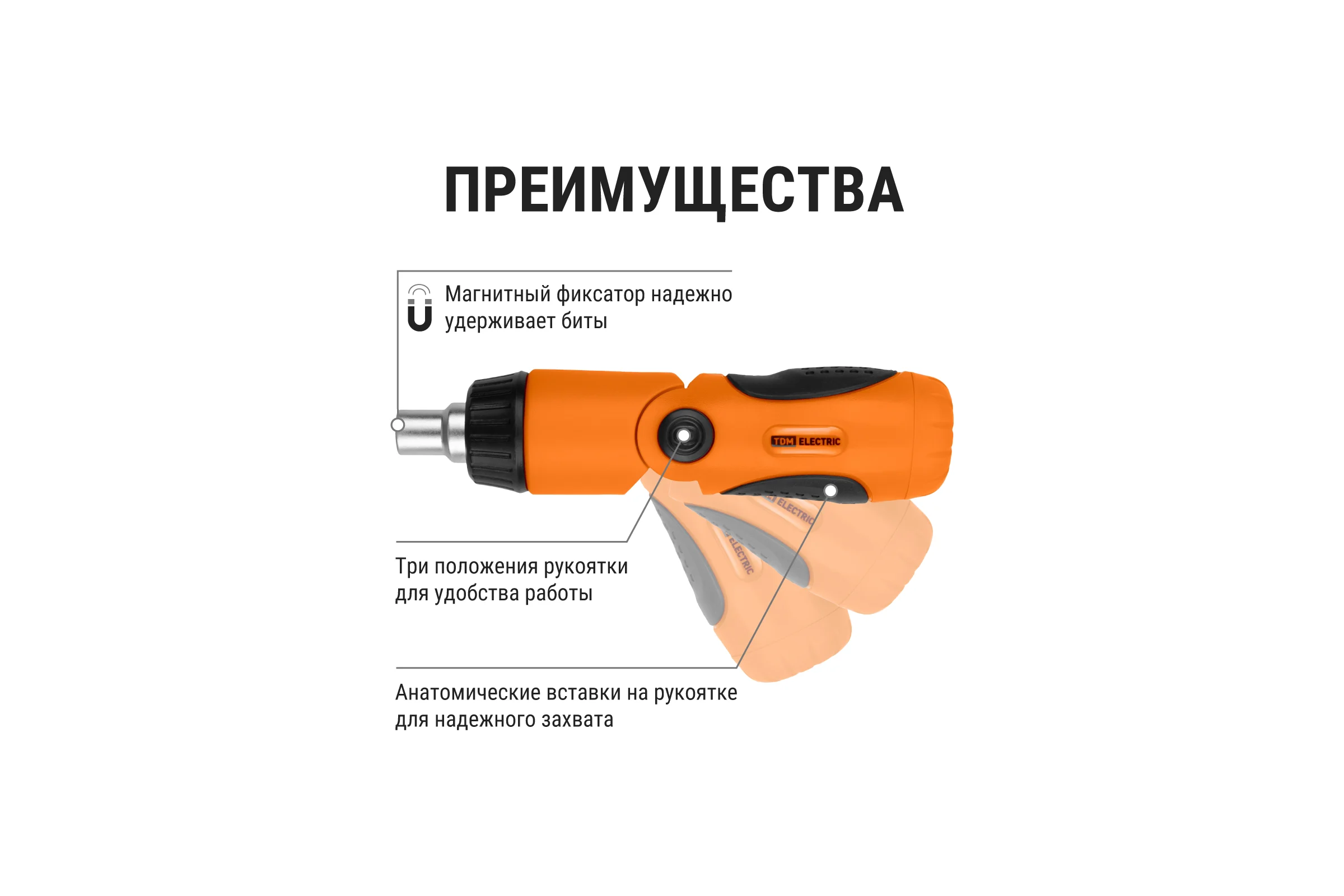 Отвертка с насадками TDM ELECTRIC Алмаз, с реверсивно-рычажной рукояткой, №2, 21 предмет SQ1019-0202