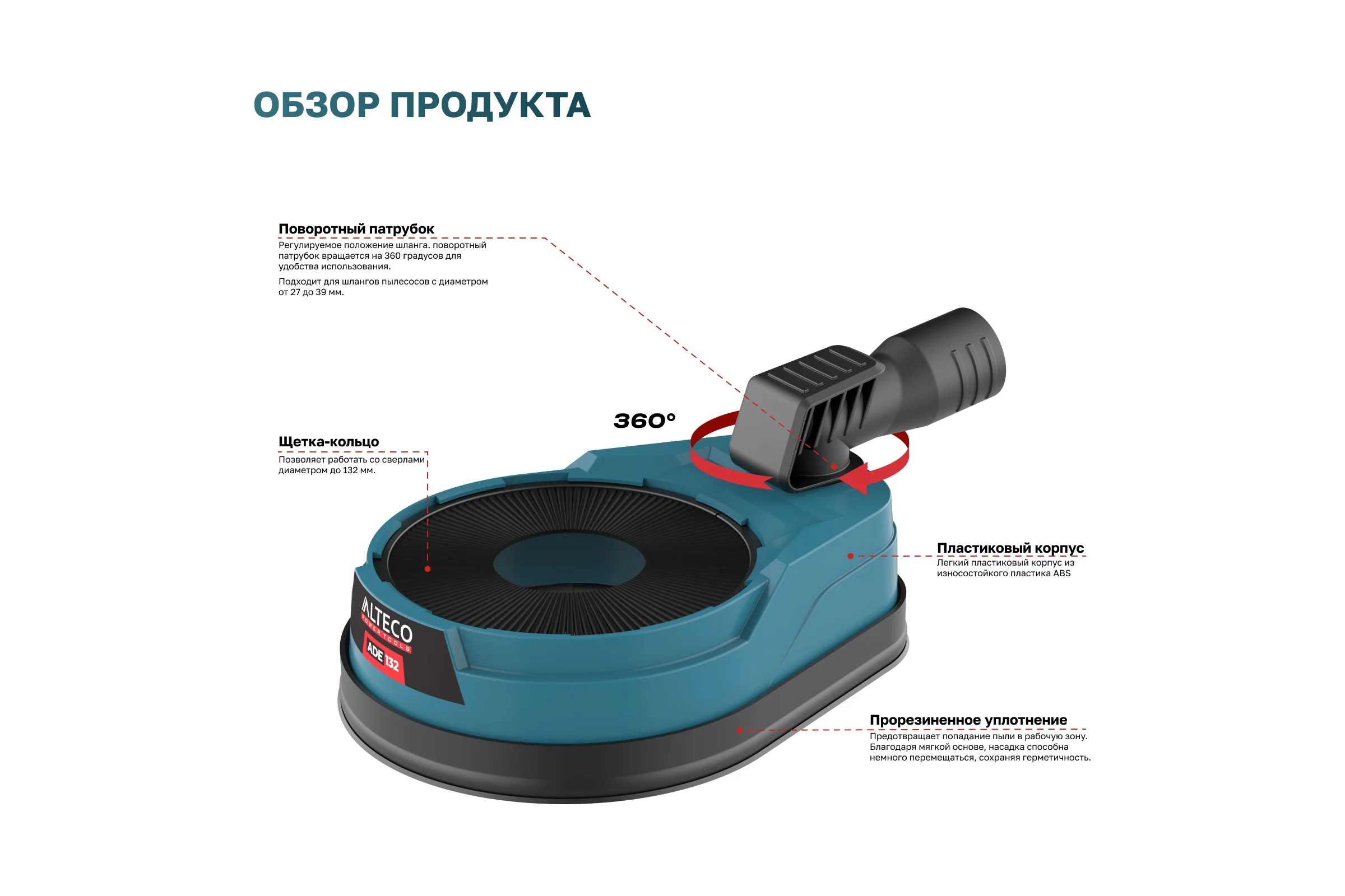 Насадка пылеуловитель для пылесоса ALTECO ADE 132 82335