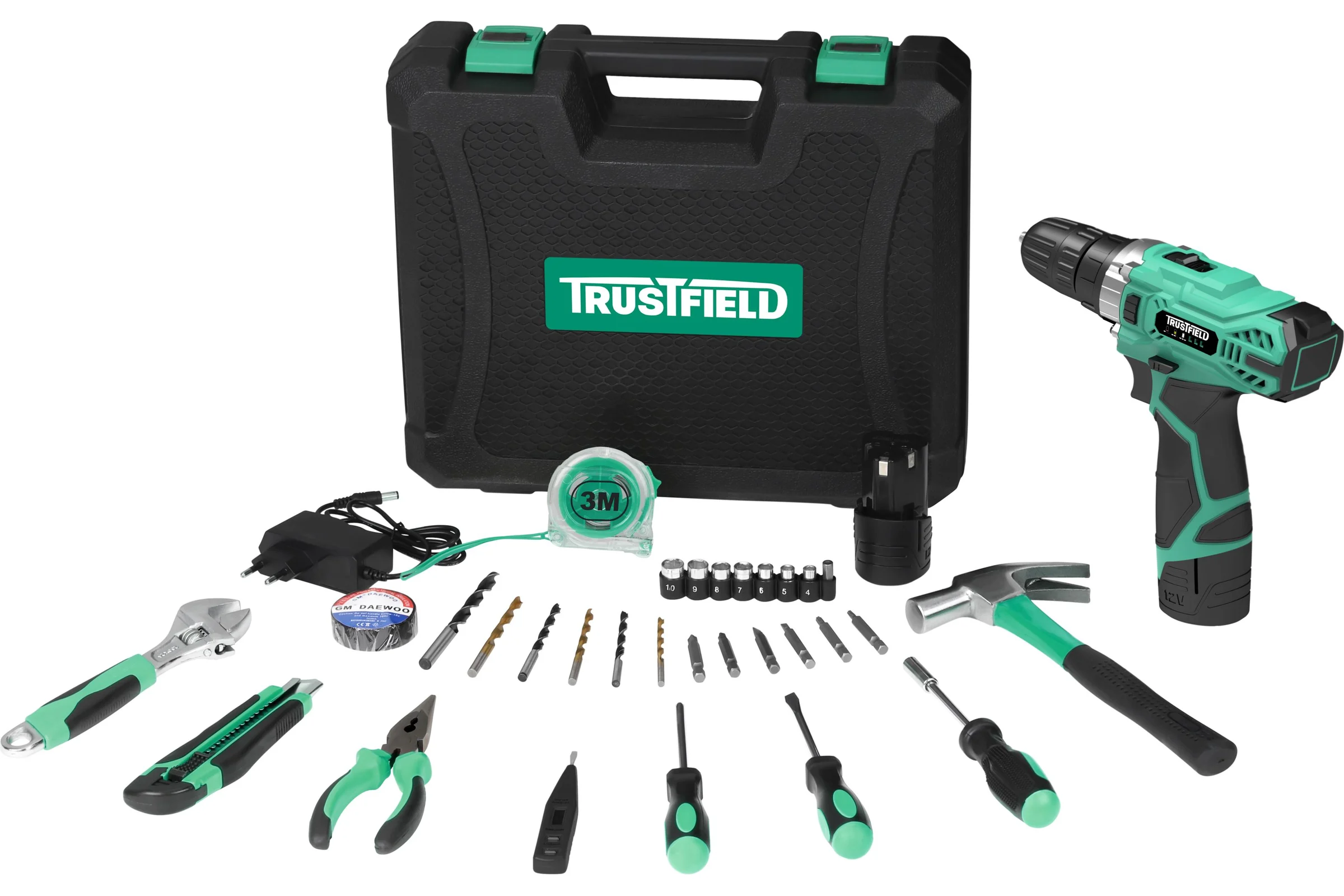 Дрель аккумуляторная TRUSTFIELD ETCD-12.1.1 с набором инструментов, 35 шт ETCD-12.1.1-SET