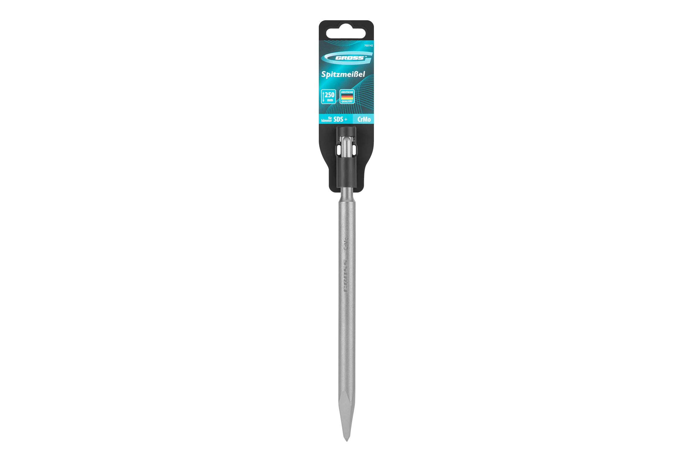 Зубило пикообразное GROSS 250мм, CrMo, SDS PLUS 703142
