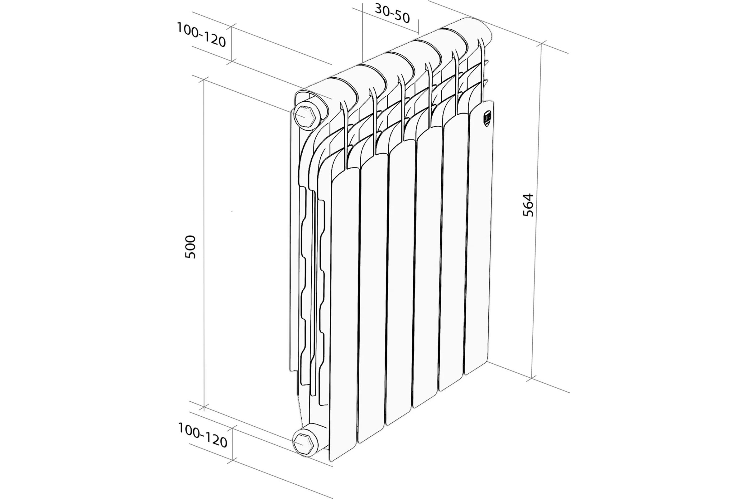 Радиатор ROYAL THERMO Revolution Bimetall 500 2.0 – 10 секций НС-1295106