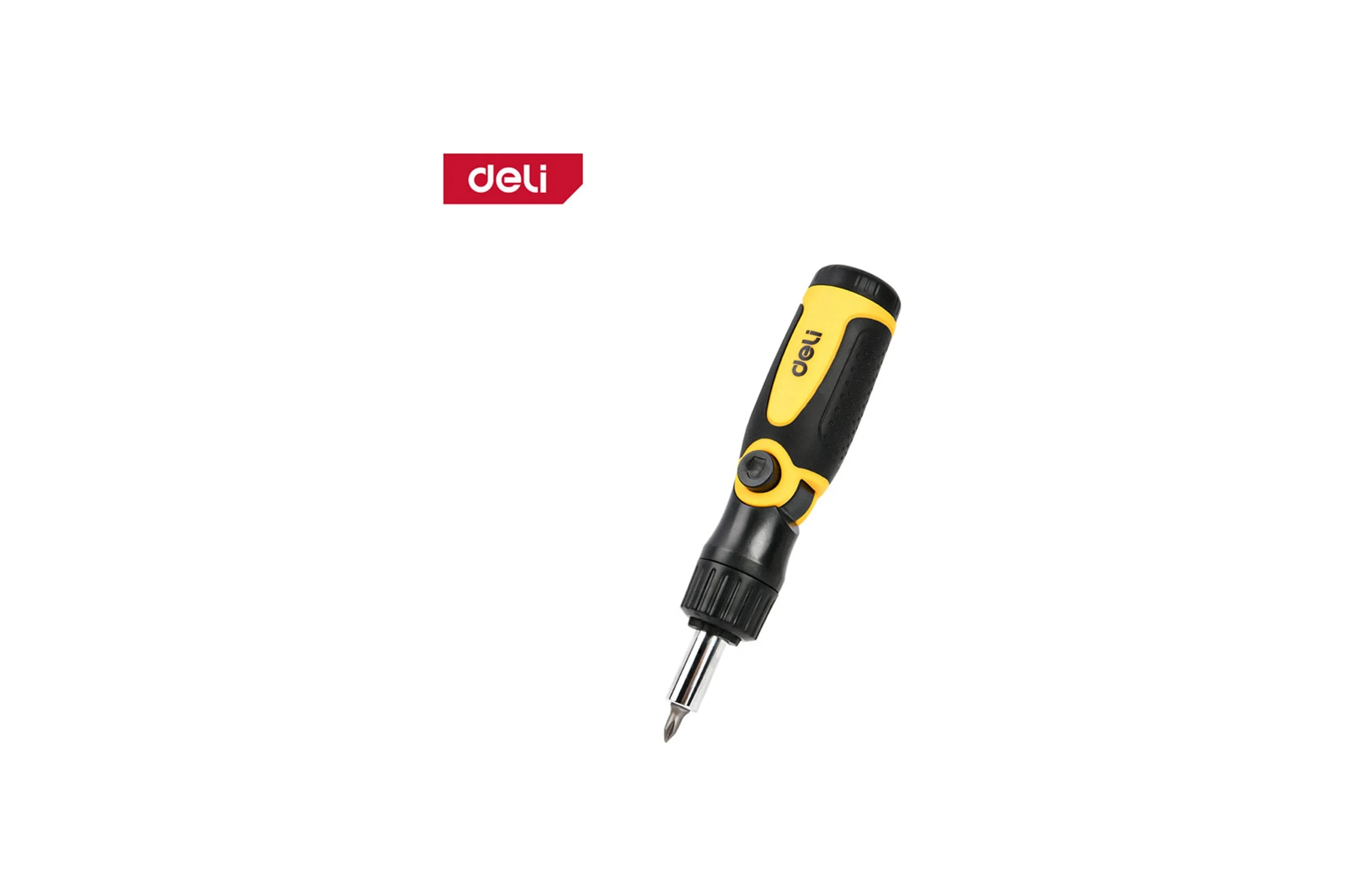 Многофункциональная отвертка с трещоткой DELI13-в-1 DL260113 длина 160мм, 12 бит CrV, прорезиненная рукоять 179573