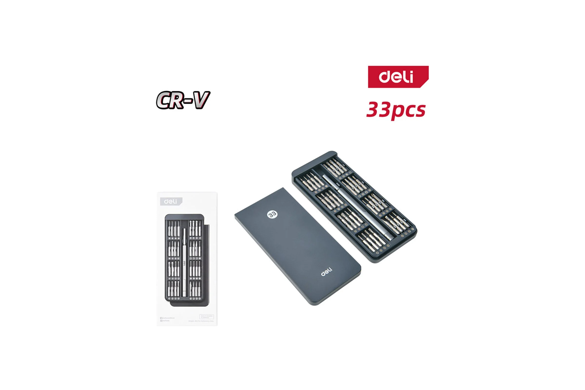 Набор прецизионных отверток DELI (отвертка + 32 биты), сталь S2 + Cr-V DL241033 179575