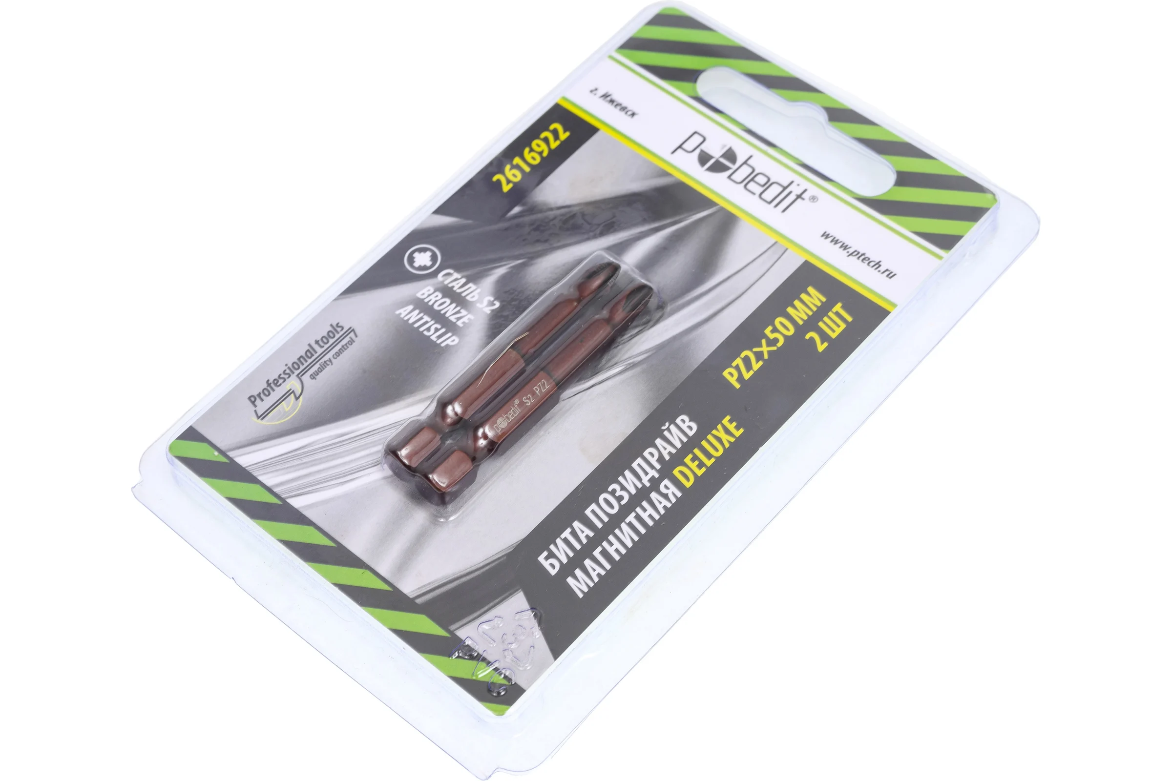 Бита DELUXE (2 шт; PZ2; 50 мм; S2+Bronze+AntiSlip) Pobedit 2616922