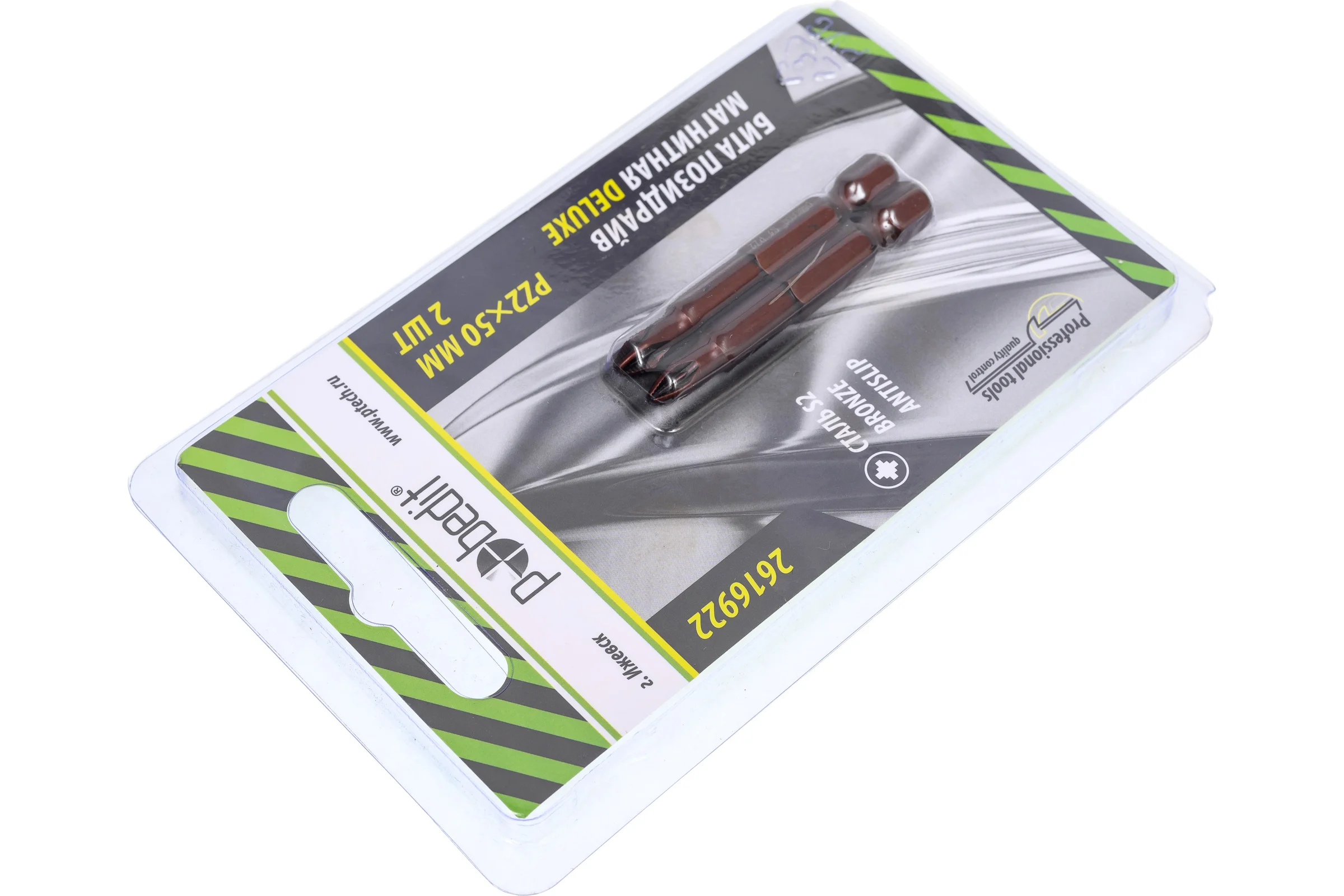 Бита DELUXE (2 шт; PZ2; 50 мм; S2+Bronze+AntiSlip) Pobedit 2616922