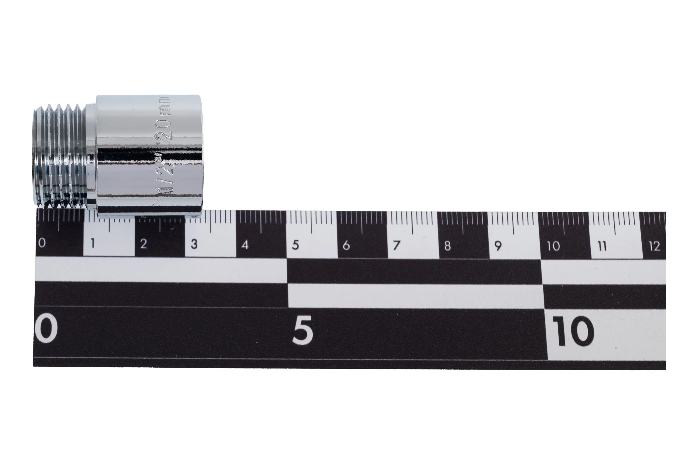 Гайка удлинительная хромированная 1/2"×20 мм внутренняя/наружная резьба для удлинения трубопроводных соединений Millennium NUG1220